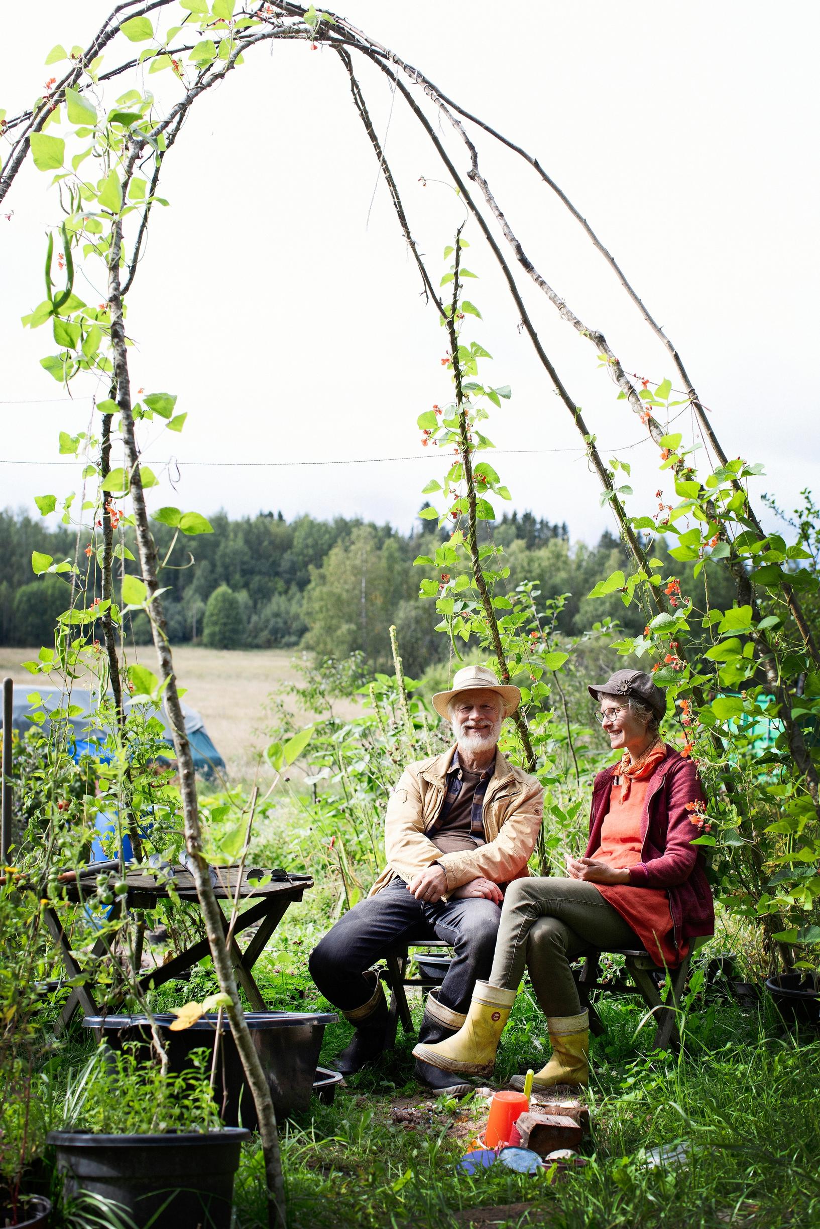 Veggies, shiitakes, and nuts from their own permaculture garden—plus edible hostas! This Finnish couple nurtures ecology on their property