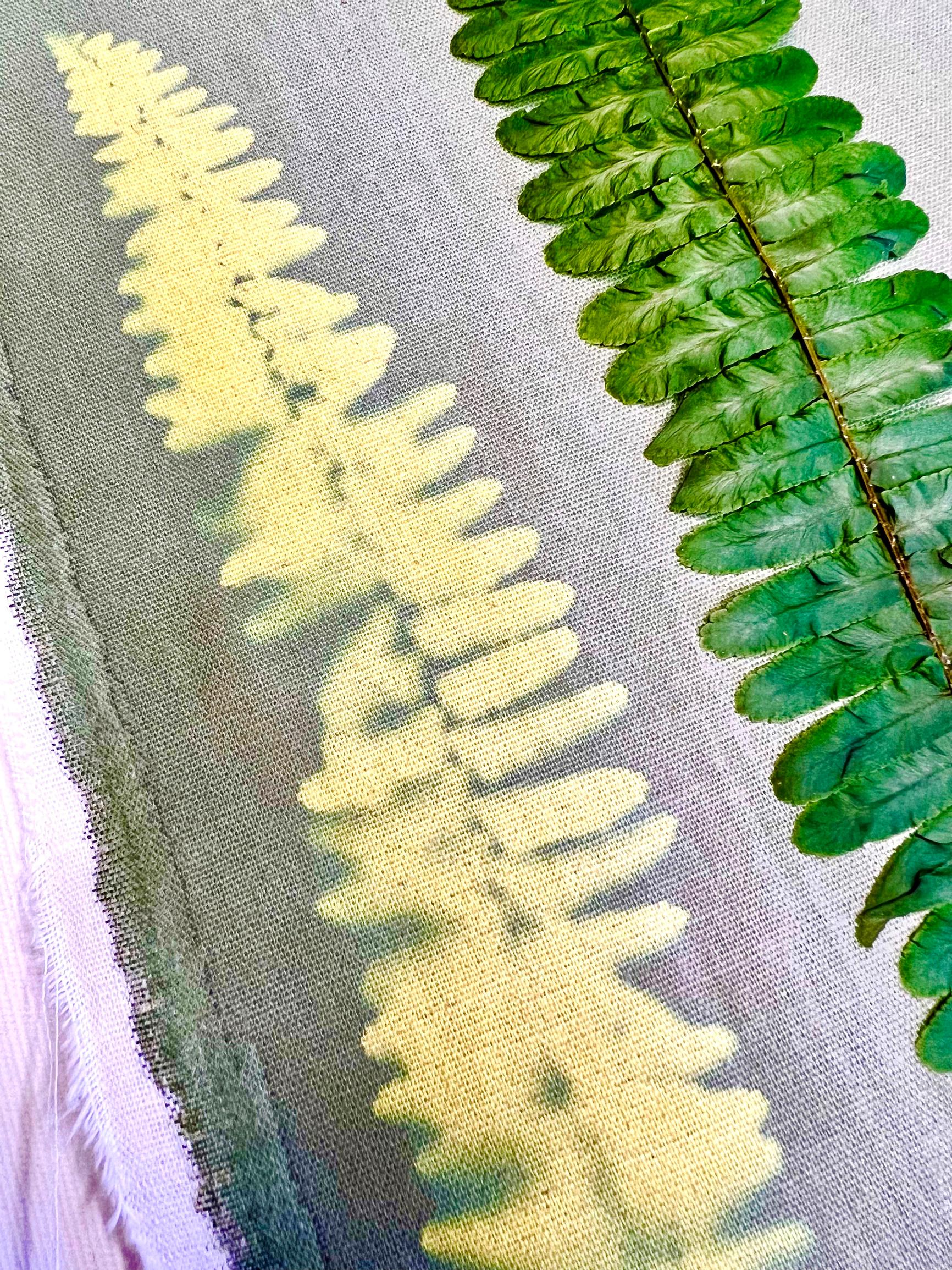 The light changes the color of the sensitizer. Remove the leaves.