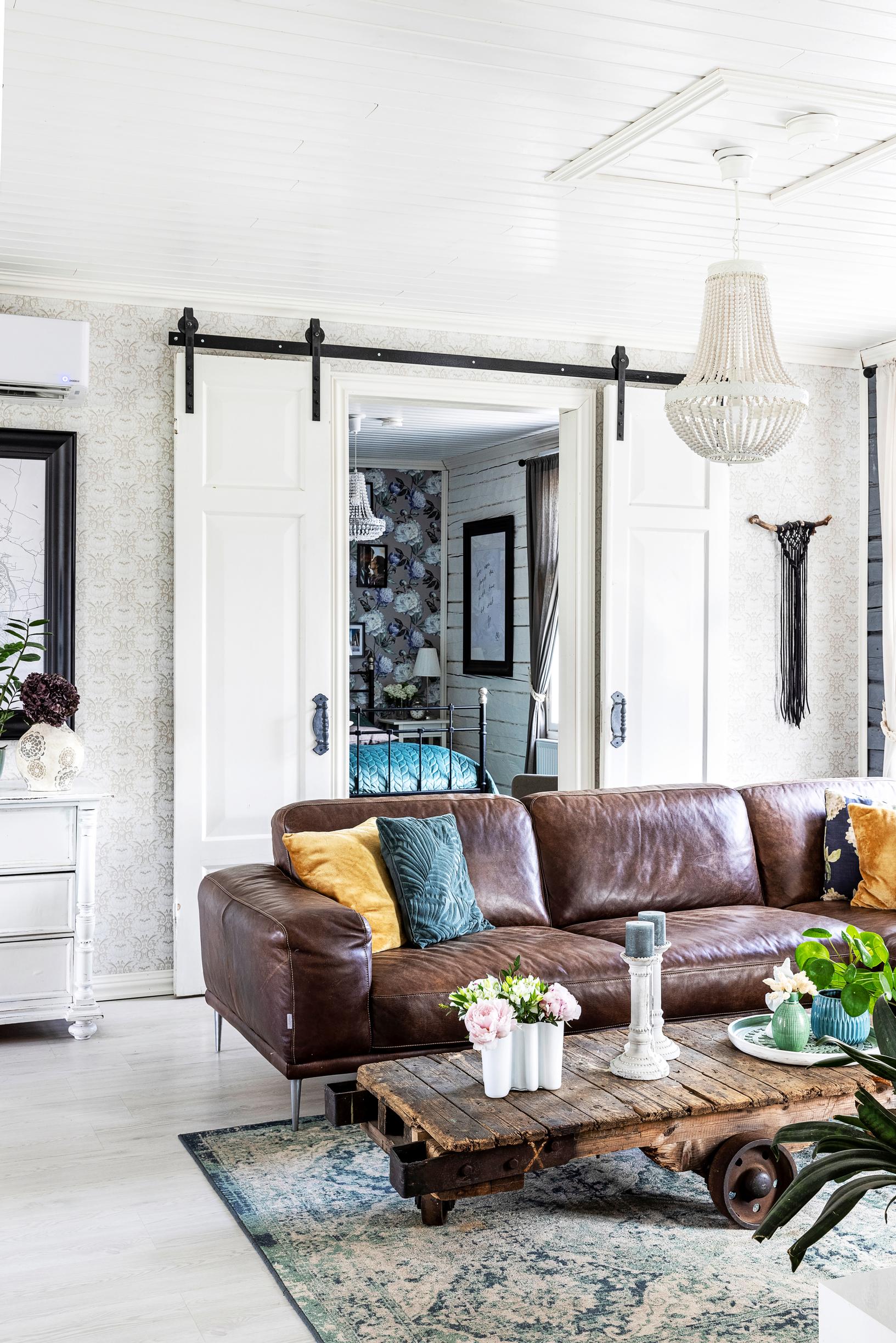 Sliding doors made from old doors