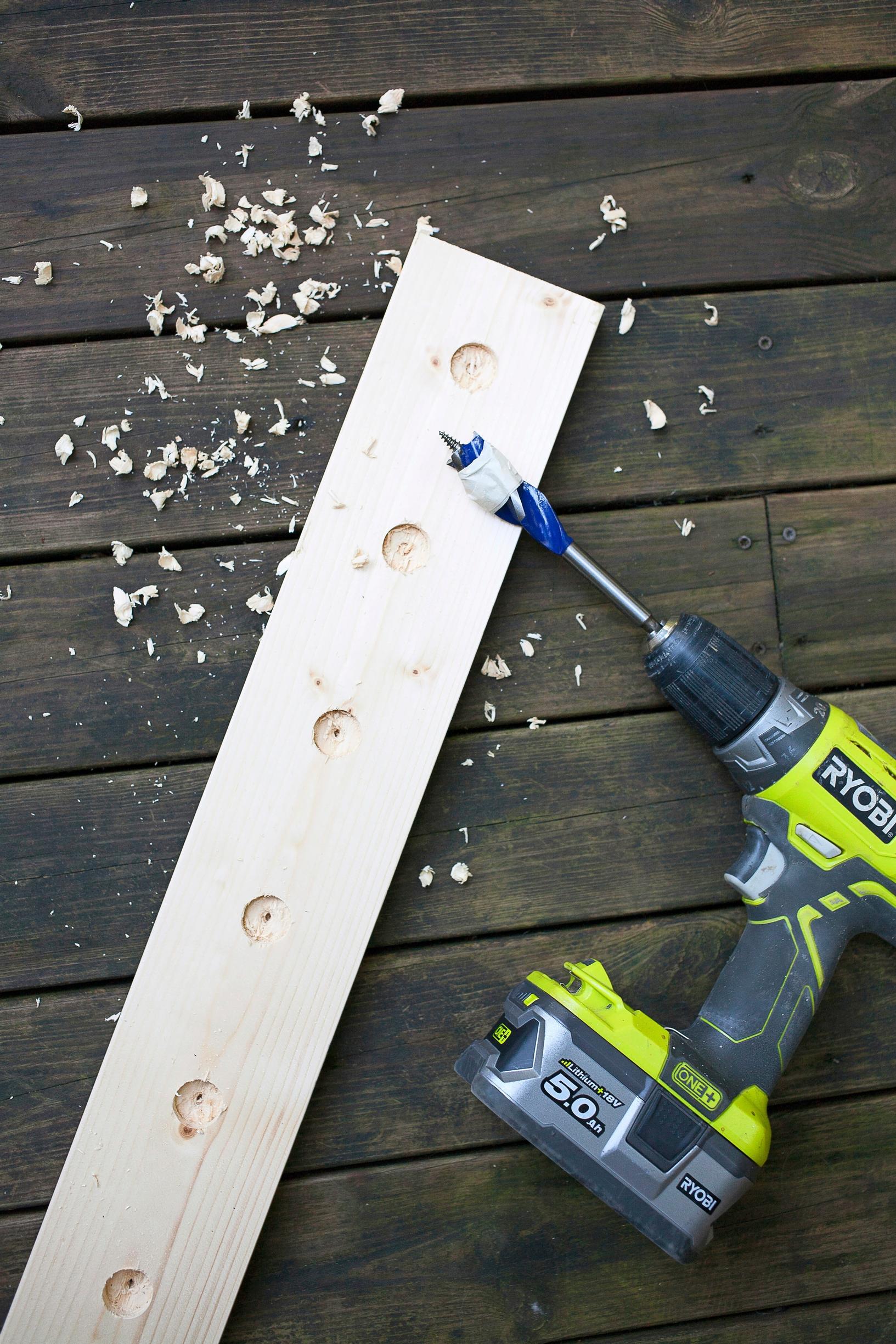 Step image showing recesses for the dowels.