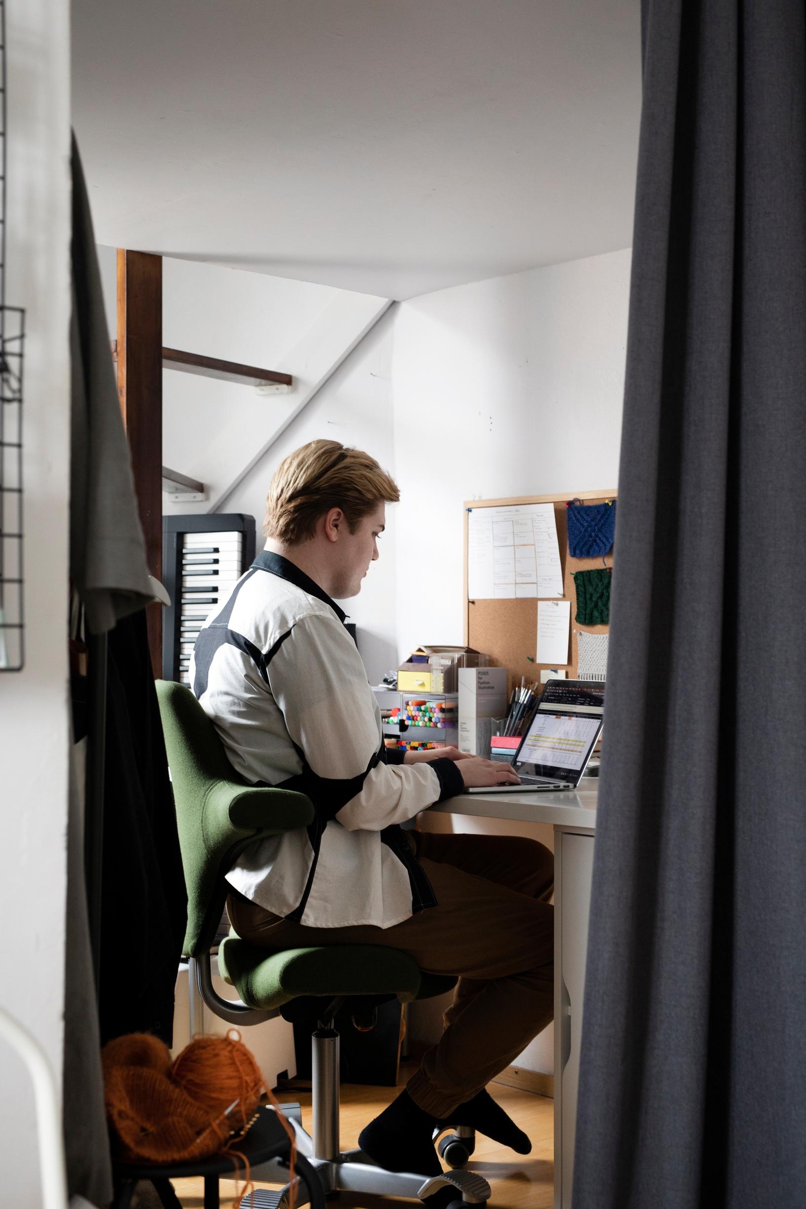 Joona Höri at his workspace.