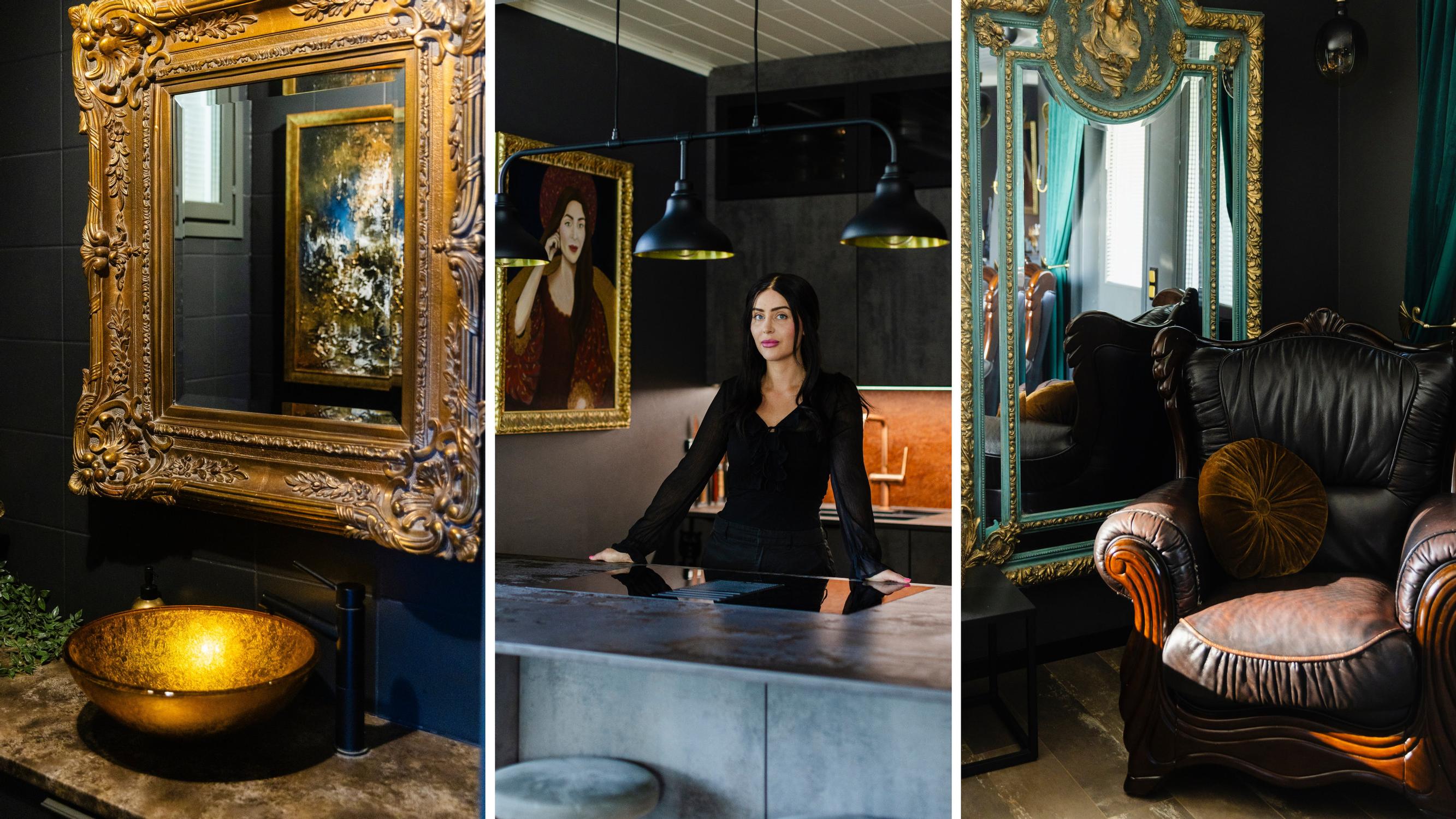 Asta turned her white home all-black—she even replaced her dishes: “Looking at my home fills me with happiness”