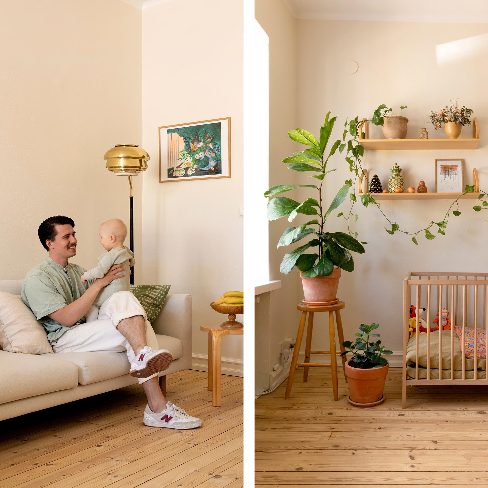 With only 11 m² for each family member, this two-room apartment works perfectly for a family of four