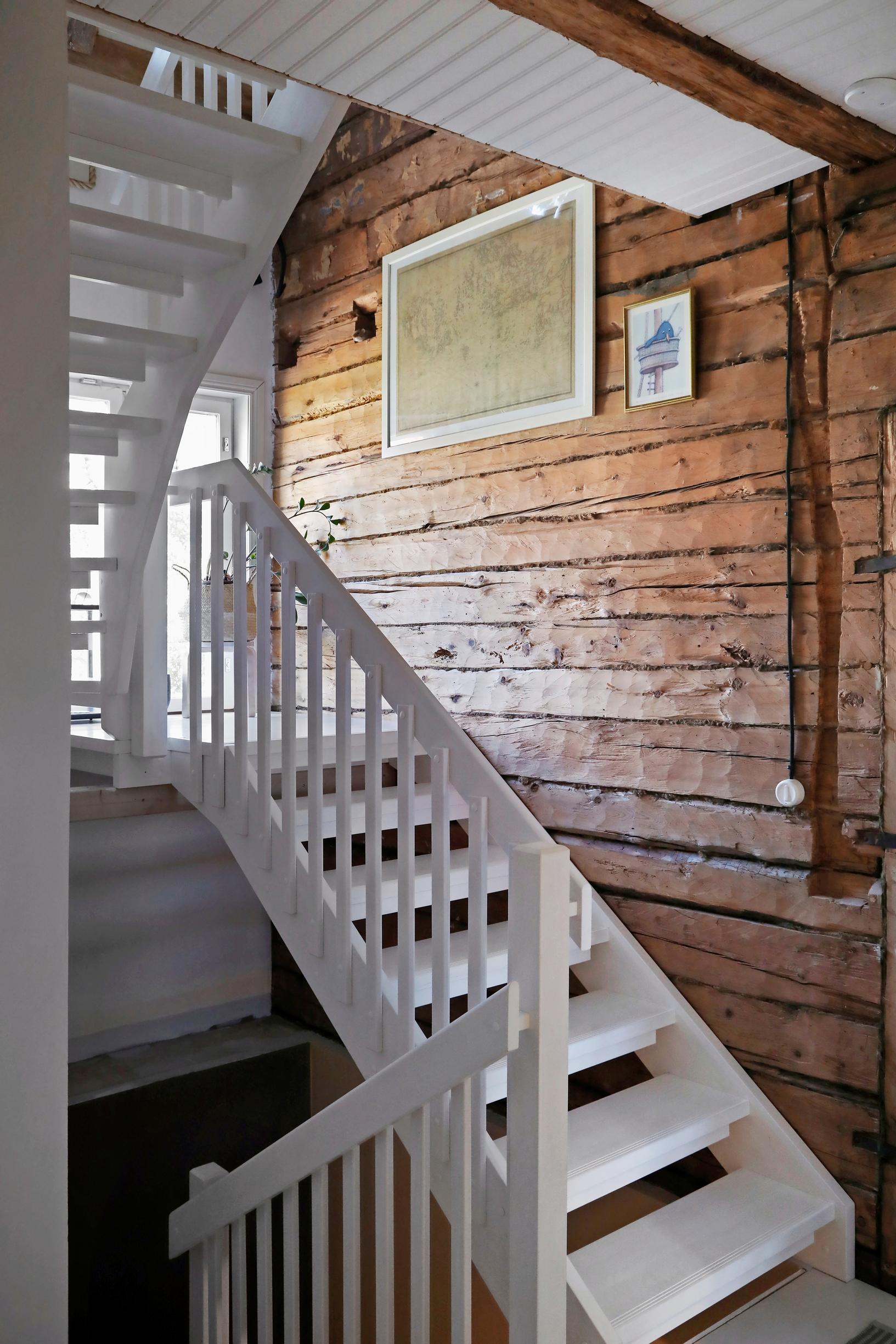 New stairs in an old log house
