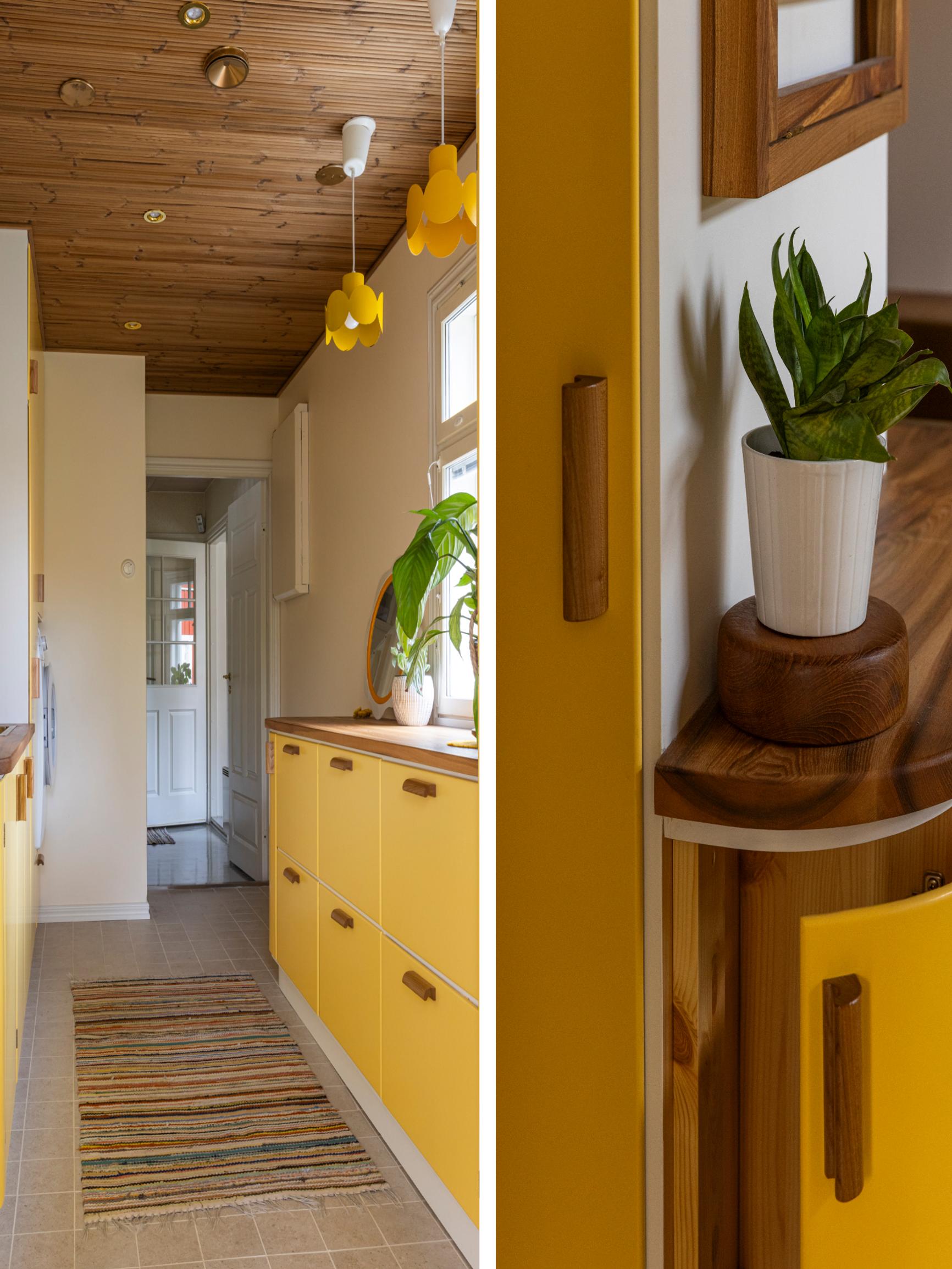 Messy piles are gone—Elisa, known as Elluyellow, renovated her laundry room to be practical (and yellow, of course!)
