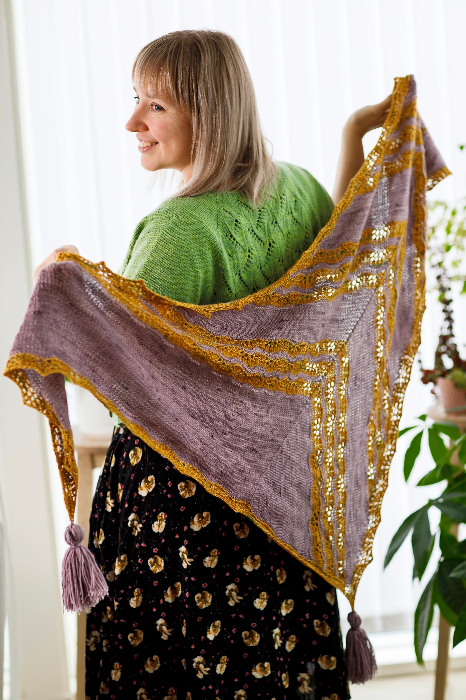 Johanna with a lace-patterned shawl.