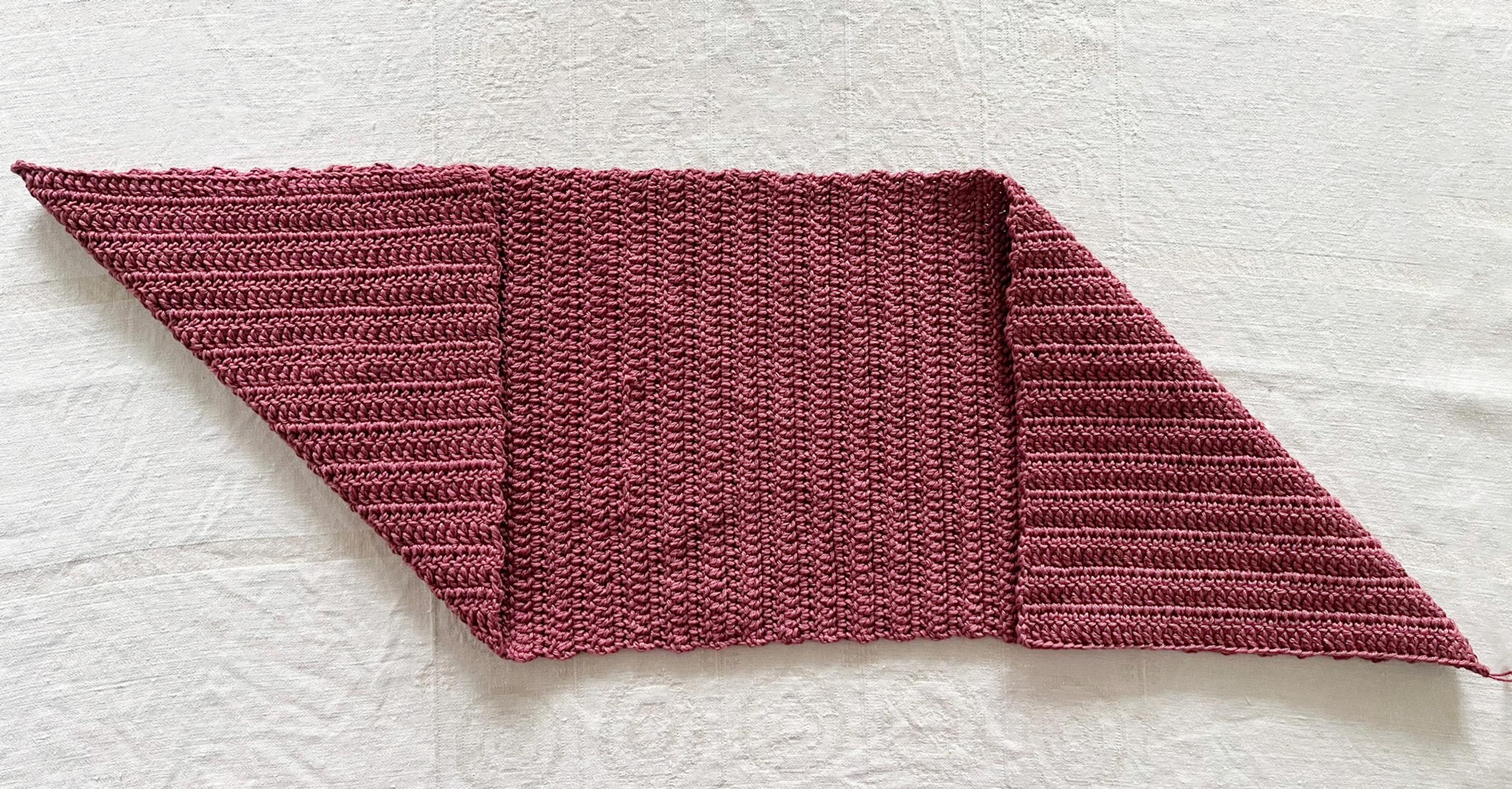 Folding the crocheted bag