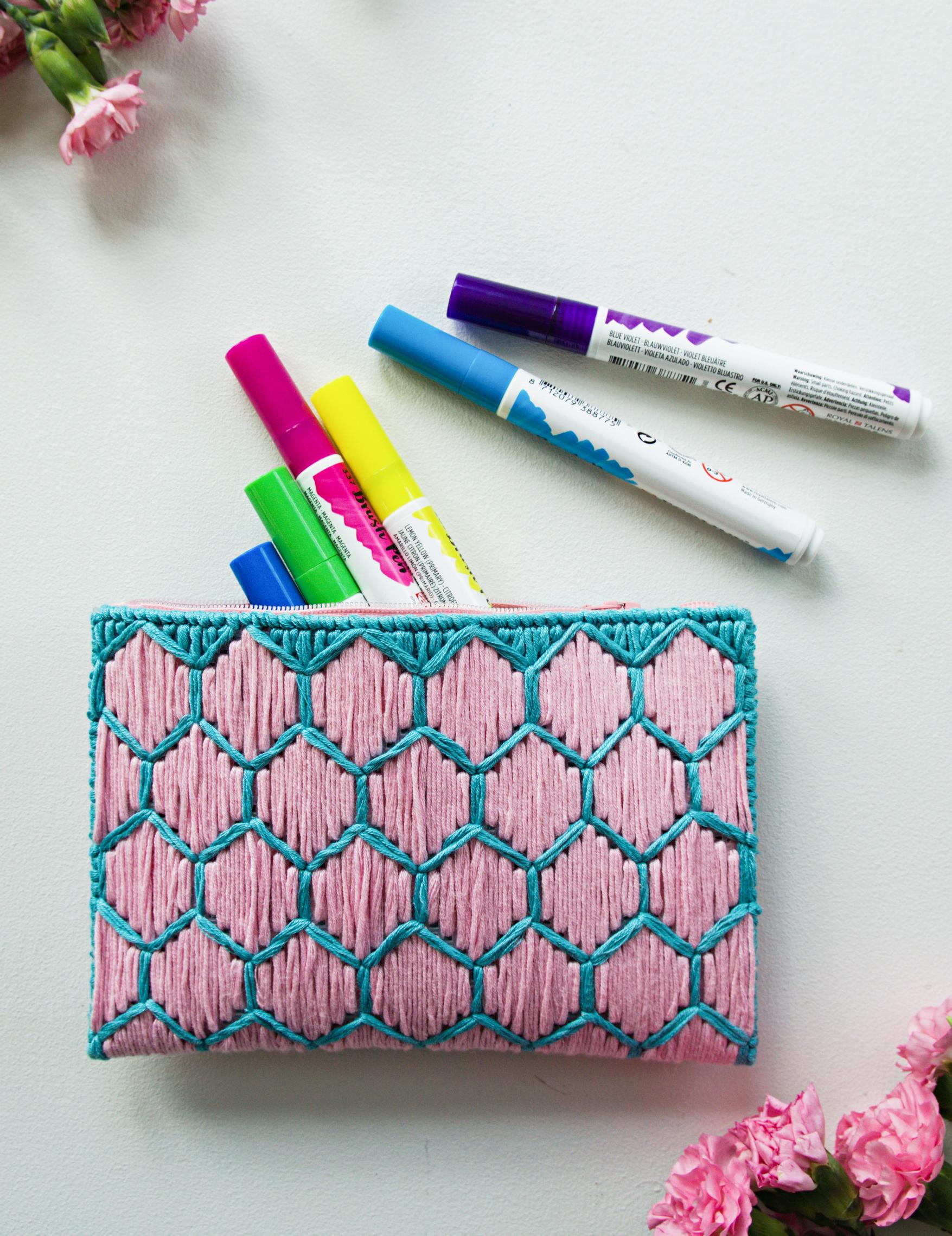 Finished bargello pencil case