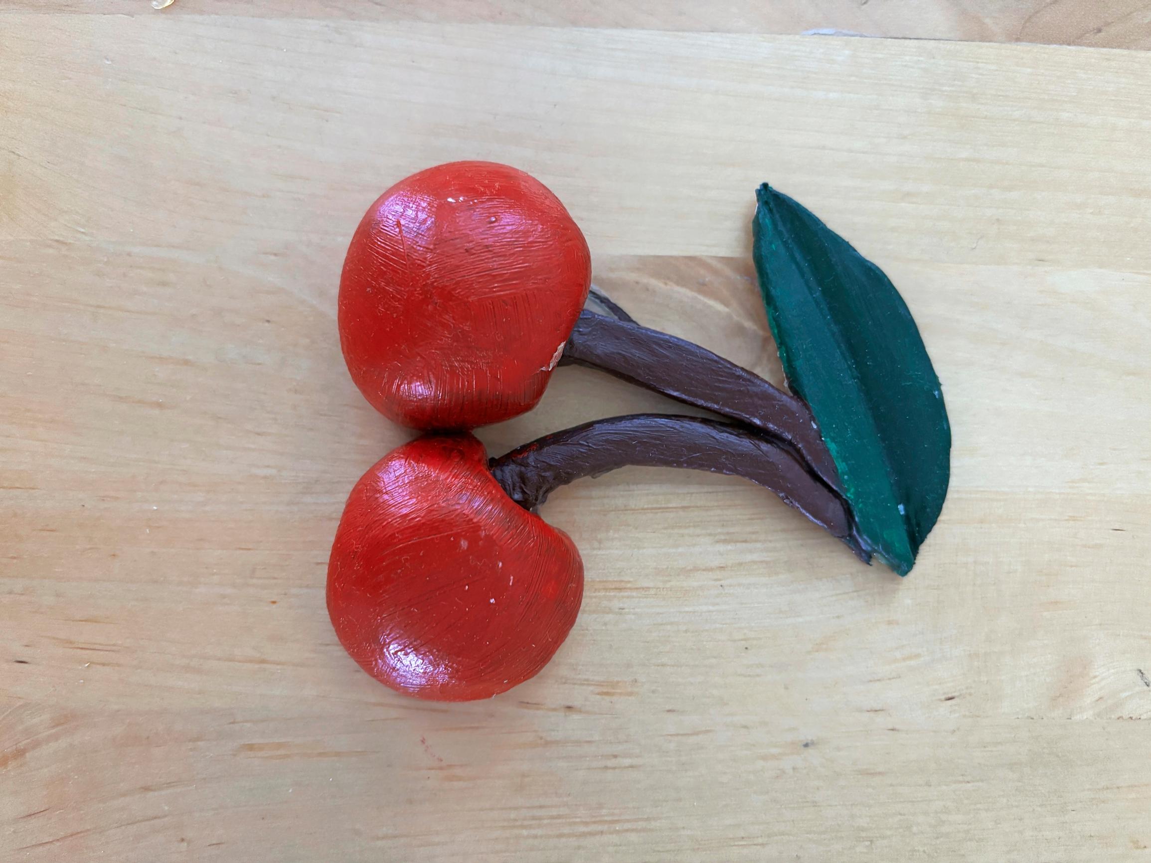 Air-dry clay cherries