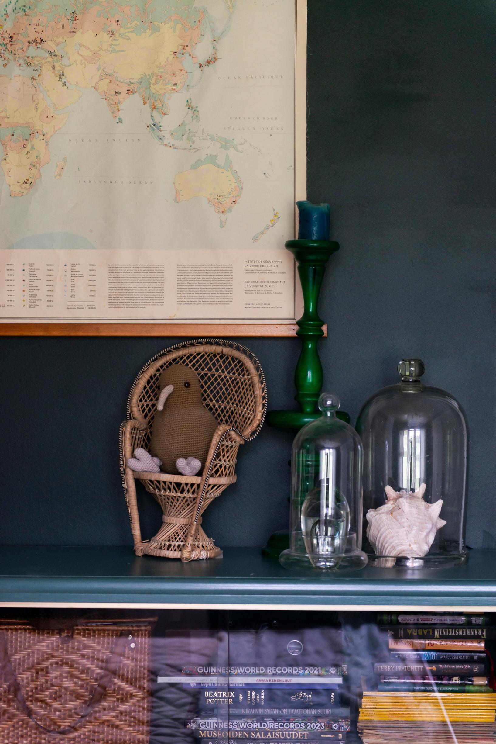 objects on a shelf