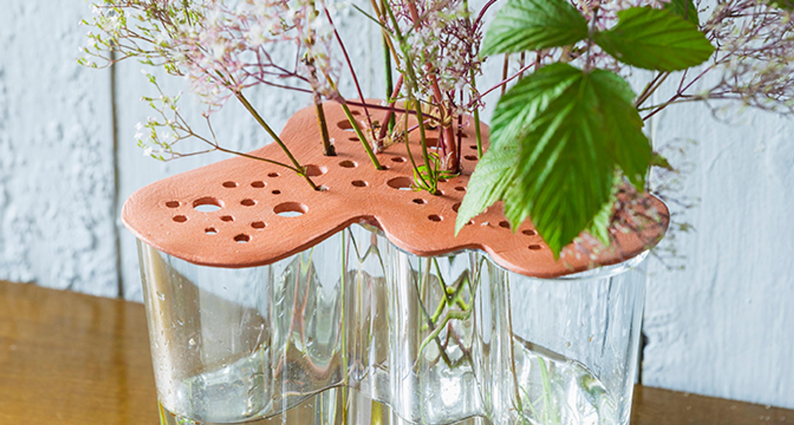 Make a flower support for your Aalto Vase from air-dry clay—no oven needed