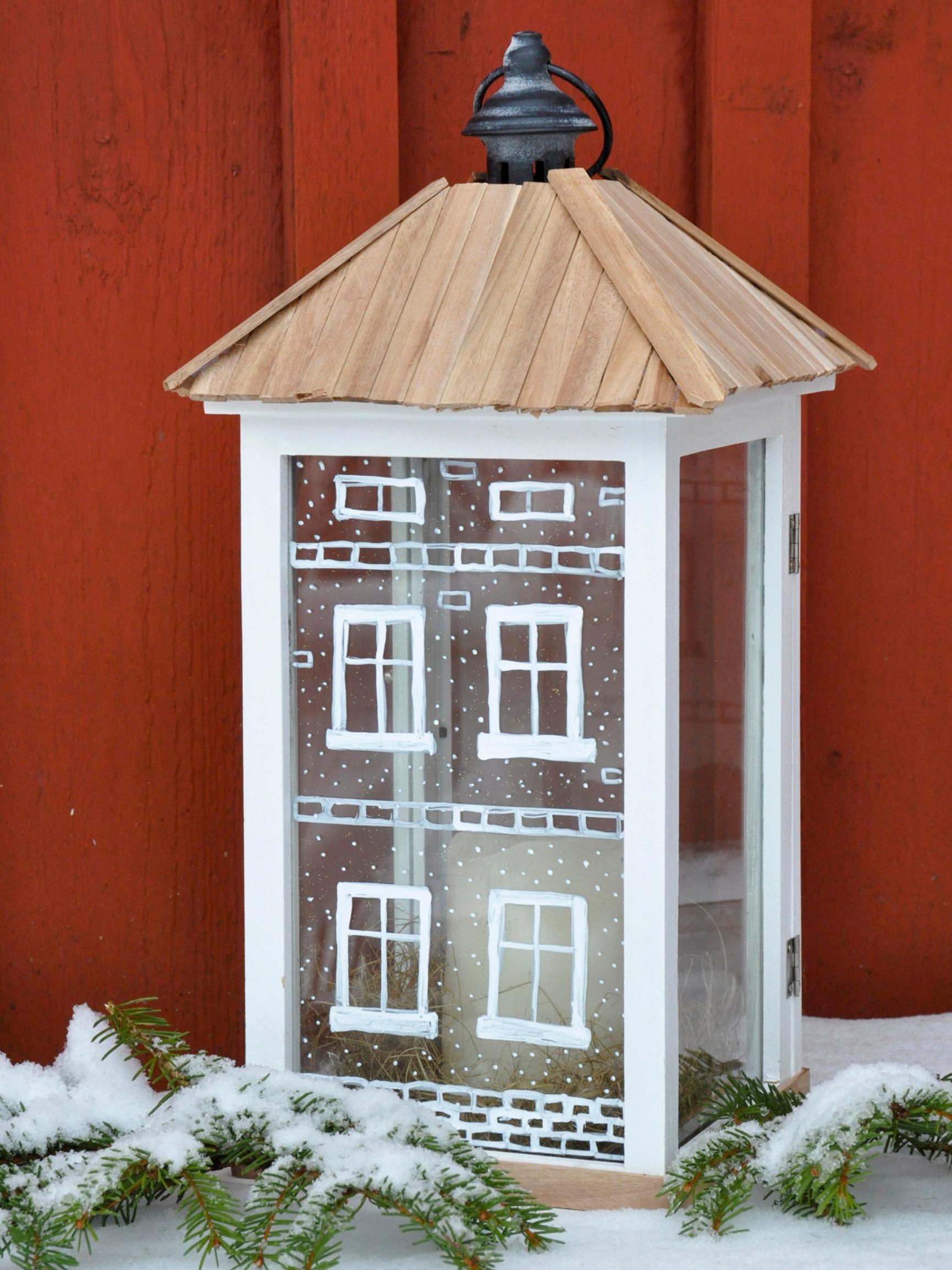 Light up the night: upcycle an old lantern into a light up house