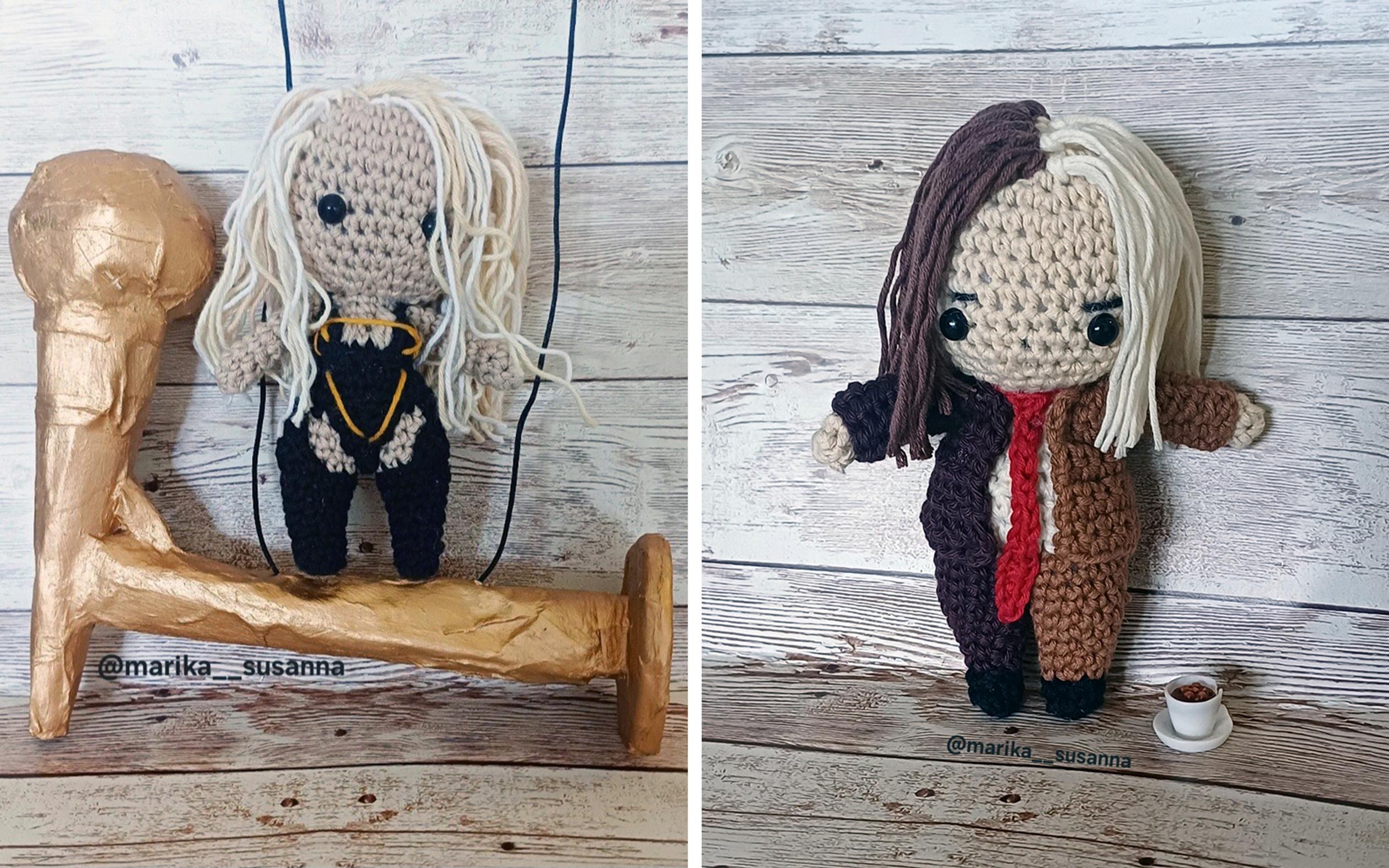Crocheted Erika Vikman and Tommy Cash