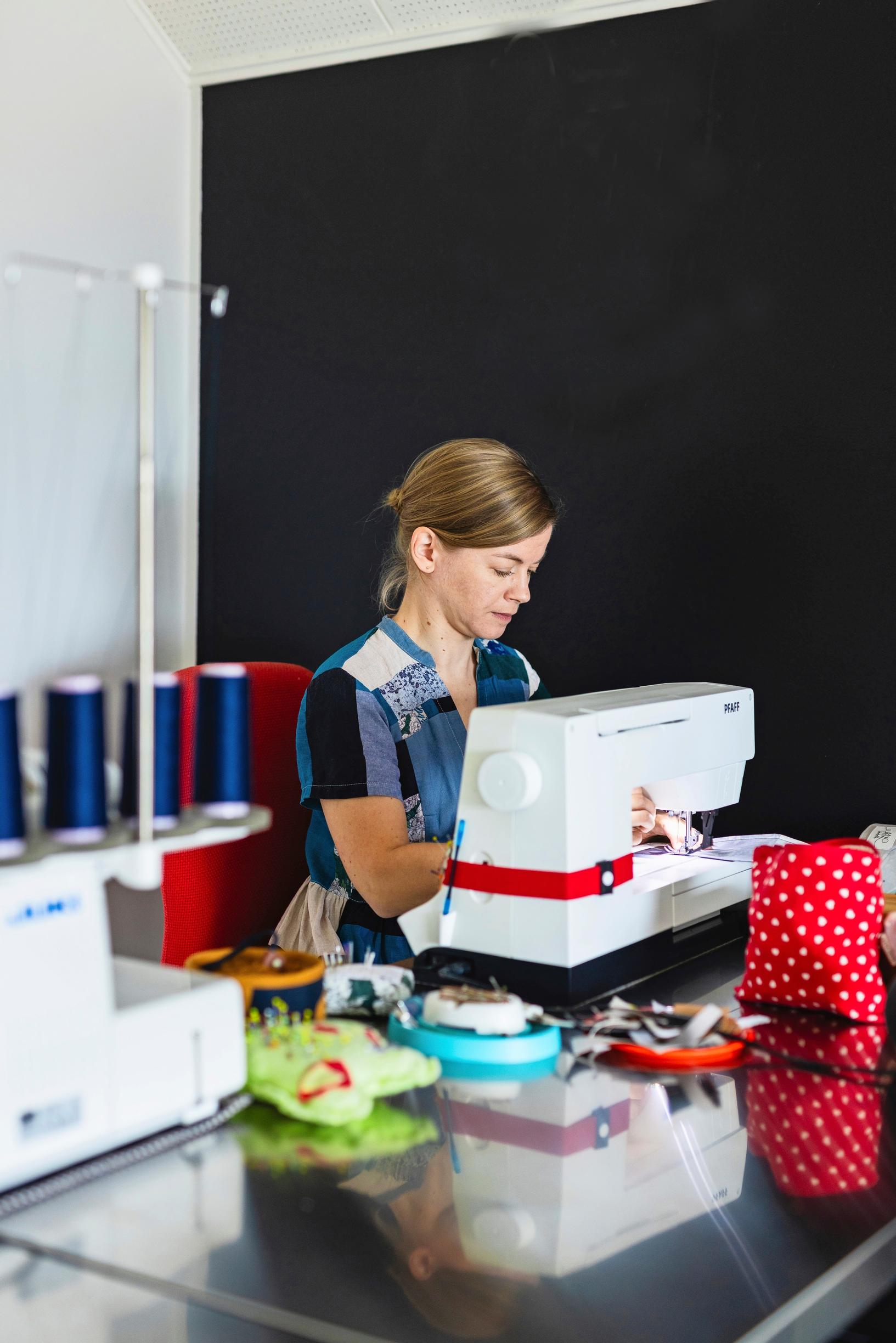 Marja in her sewing room.