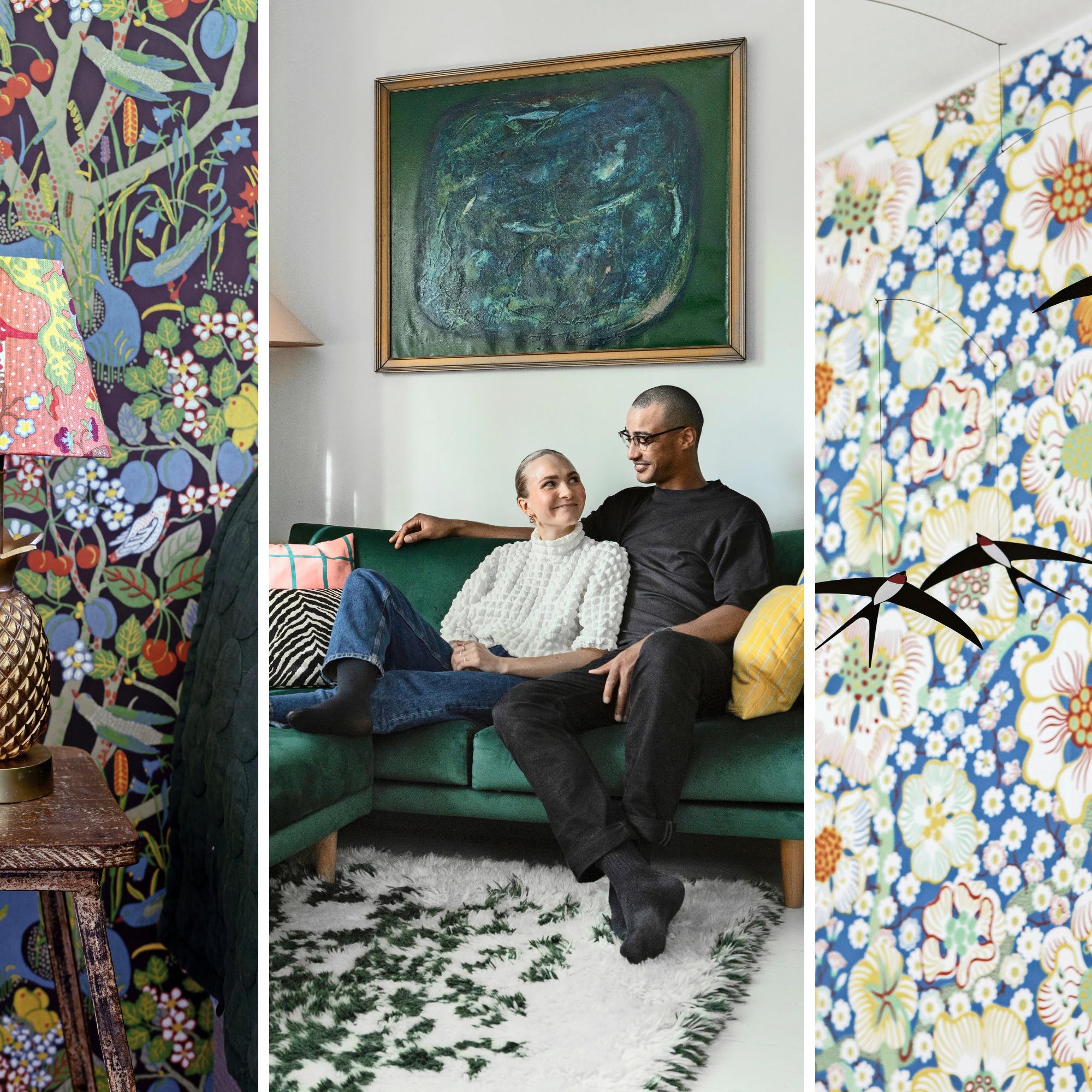 Anna and Kevin’s functionalist three-room apartment in Helsinki is full of Josef Frank’s colorful prints: “They make me happy”