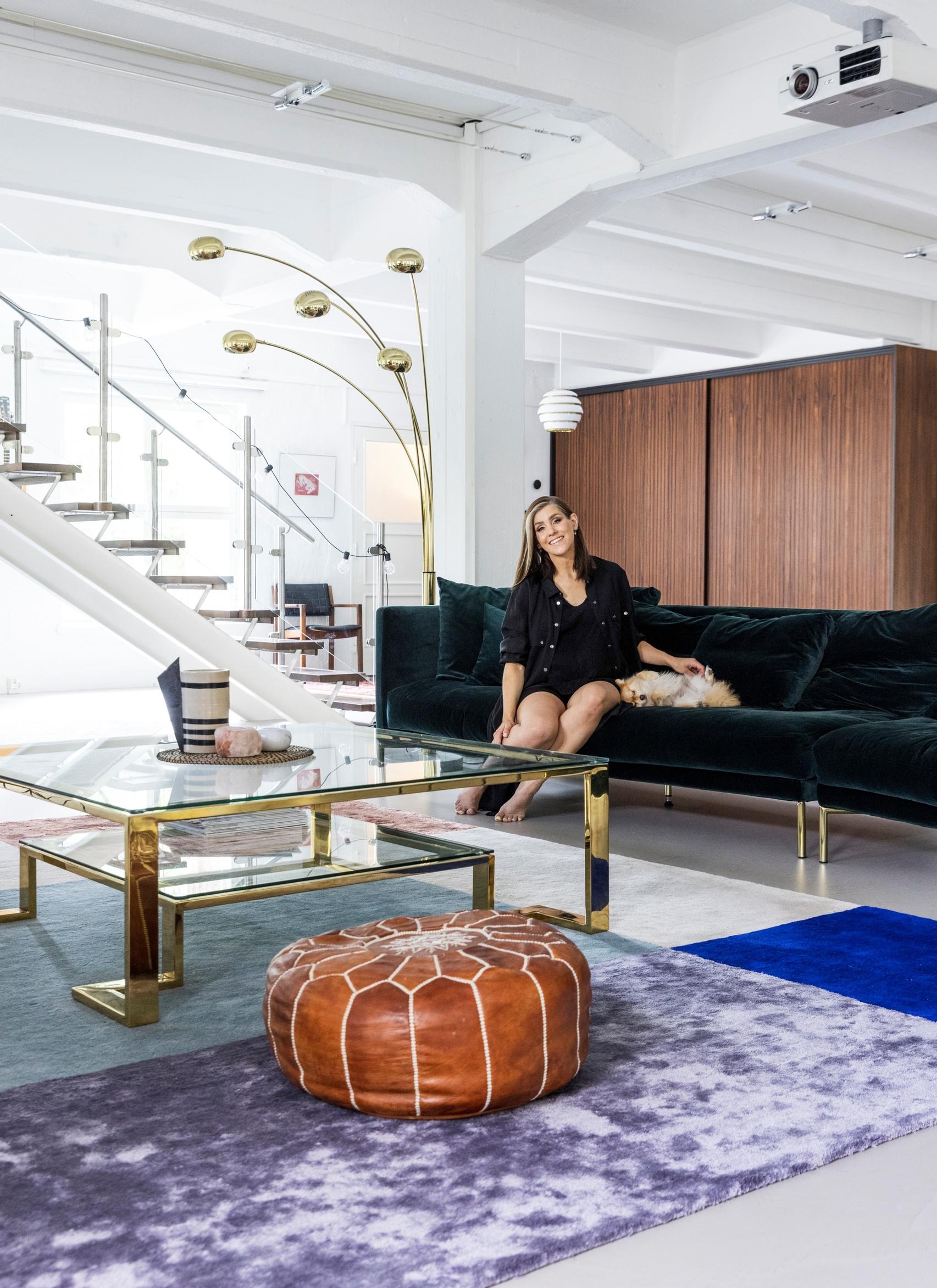 Jannika B in the living room of their home