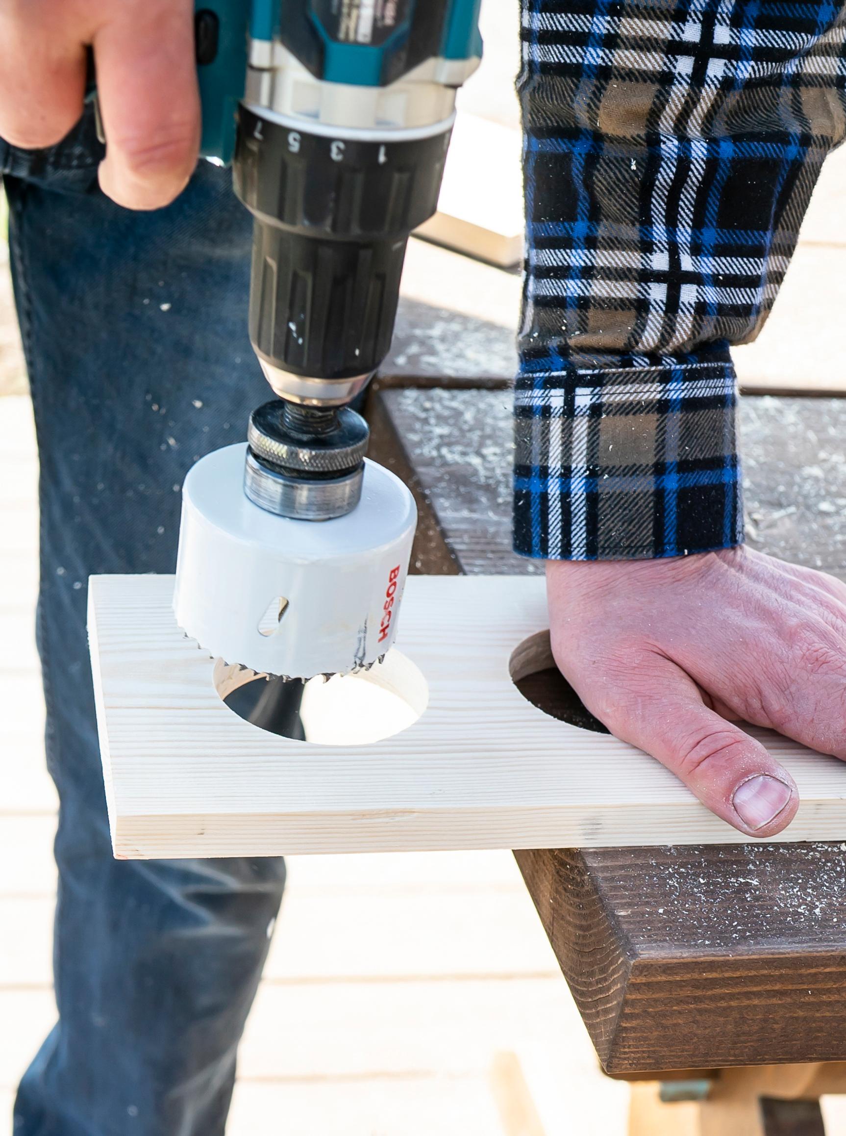Drilling hole positions for the drink holder