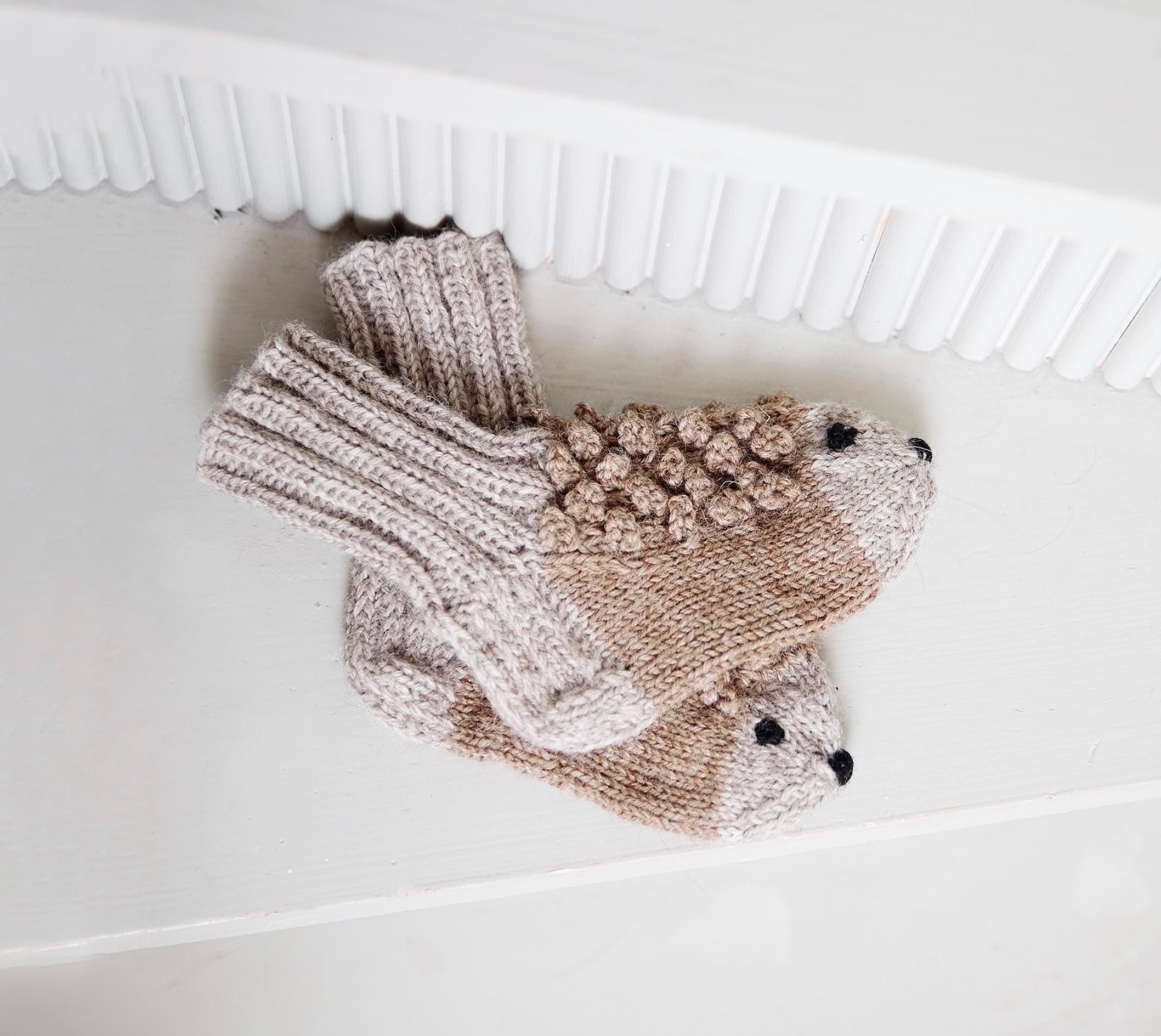 Hedgehog socks on a surface