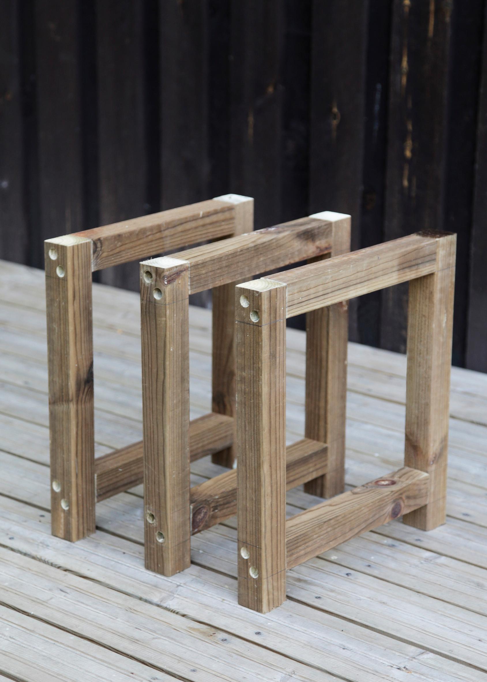 Frames built inside the storage bench