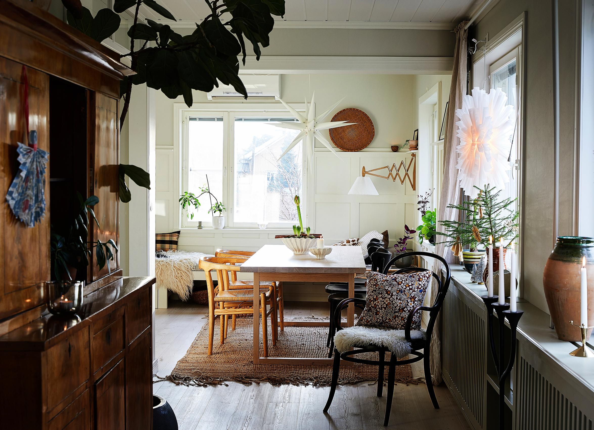View from the living room into the dining space
