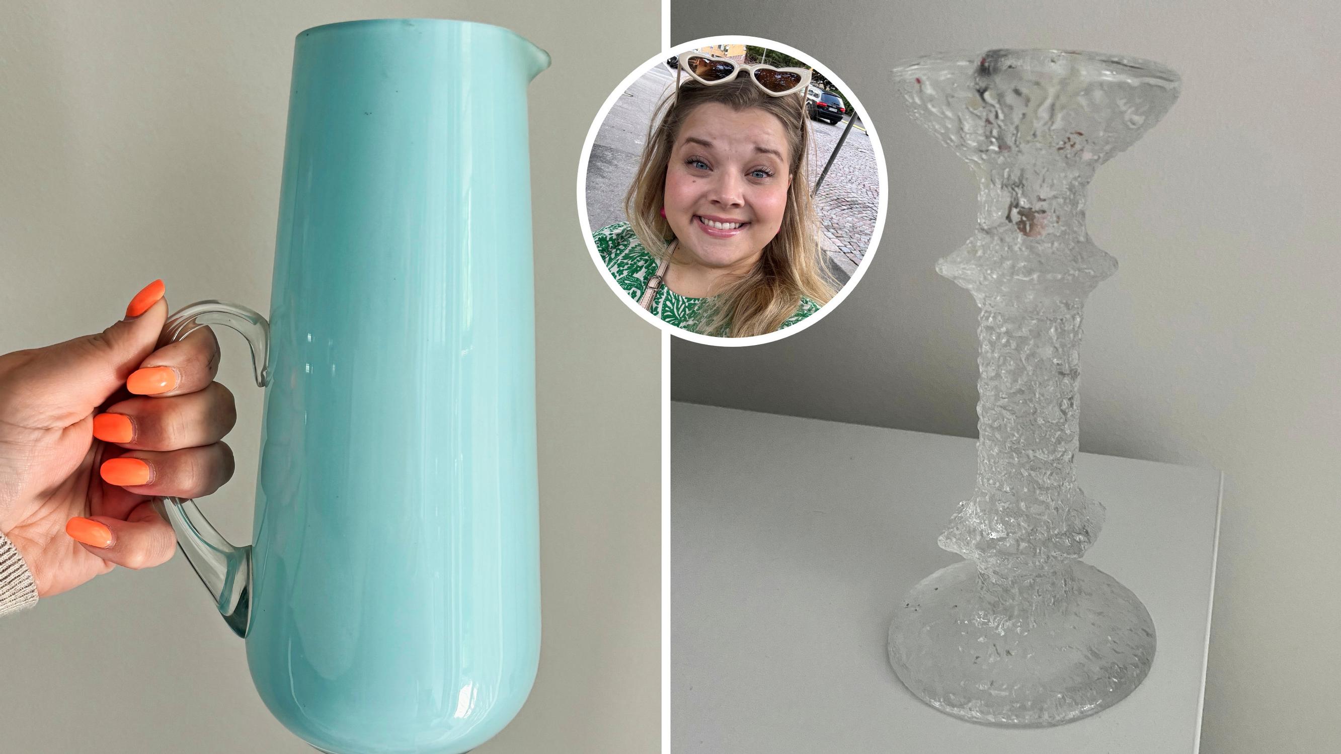 Festivo candleholder for 3 euros! Thrifter Sini makes incredible glass finds: “I’m willing to put in the time”