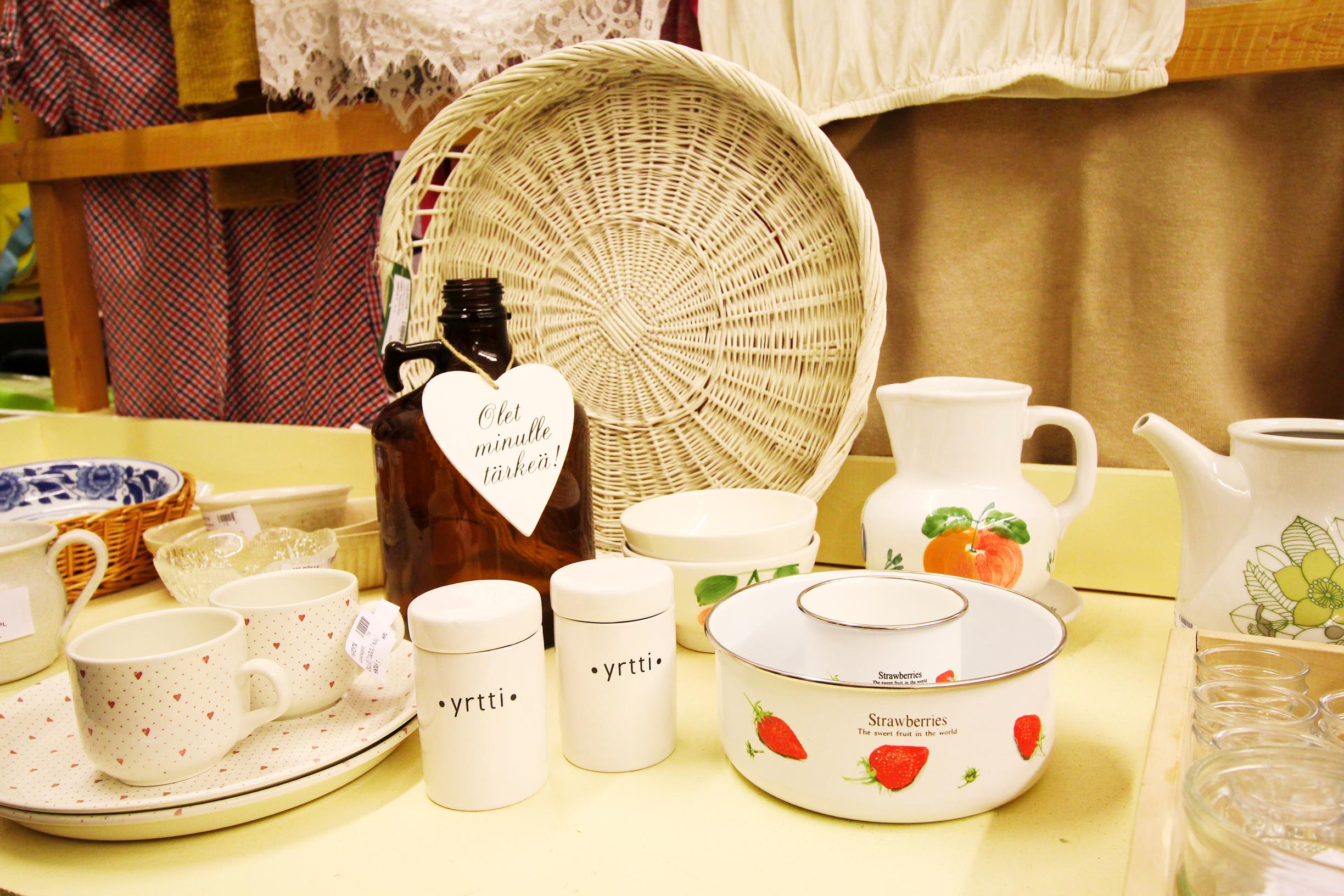 Old items at a flea market