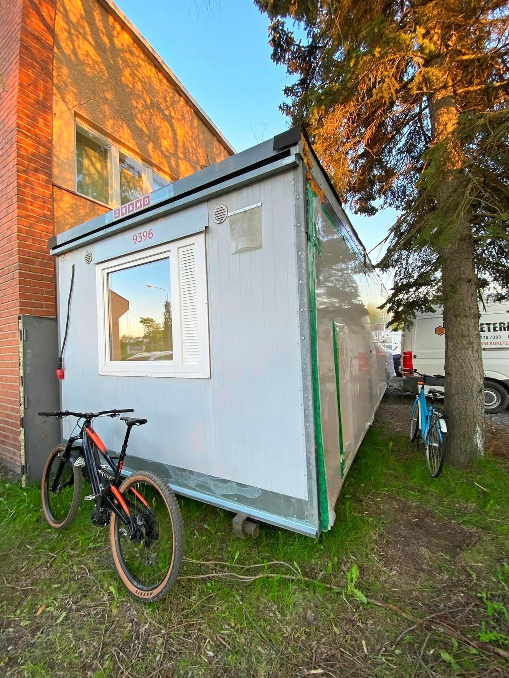 A container originally intended as a temporary facility, before renovation