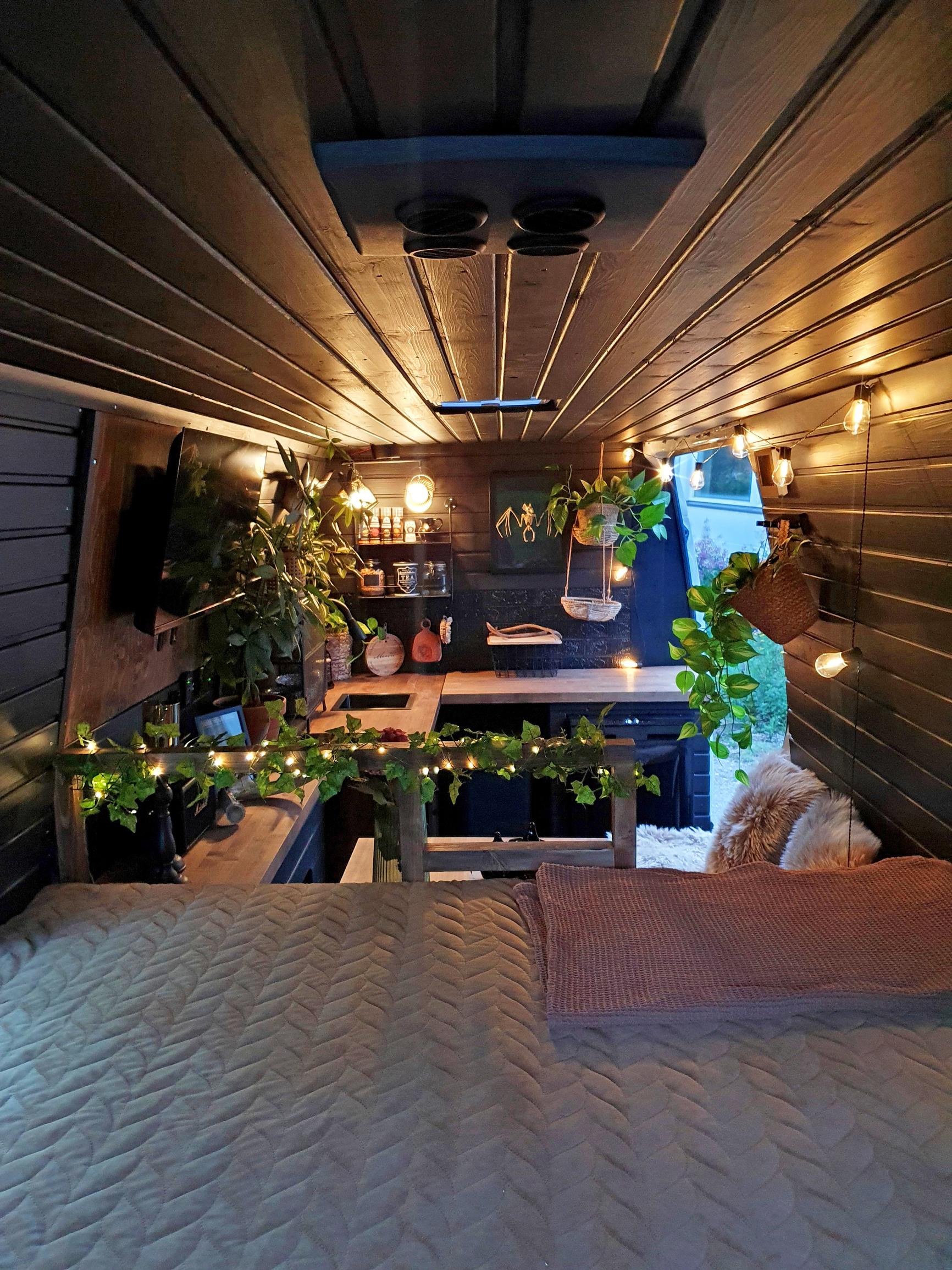 Inside Nina and Atte’s camper van.