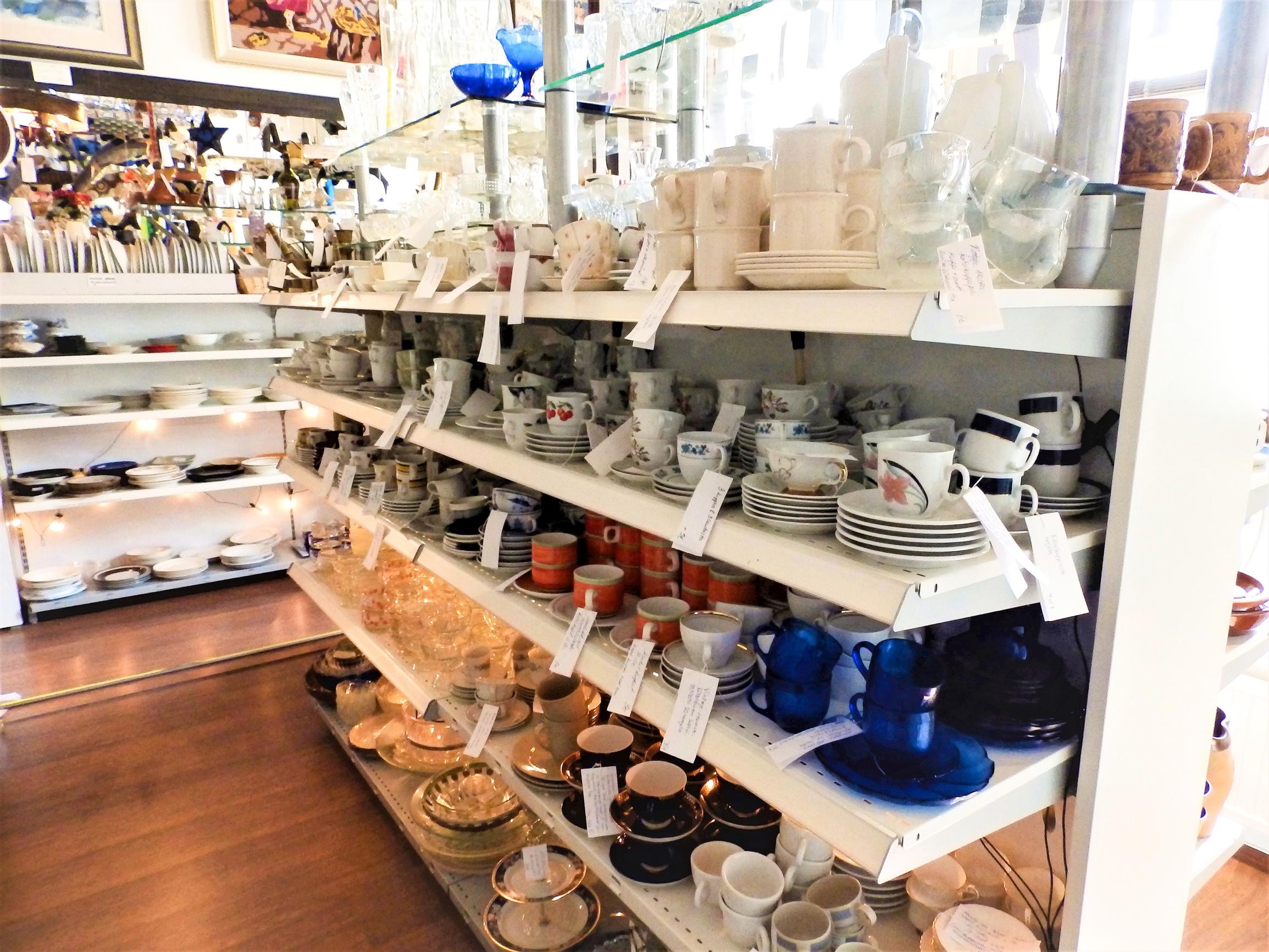 Dishes at a flea market