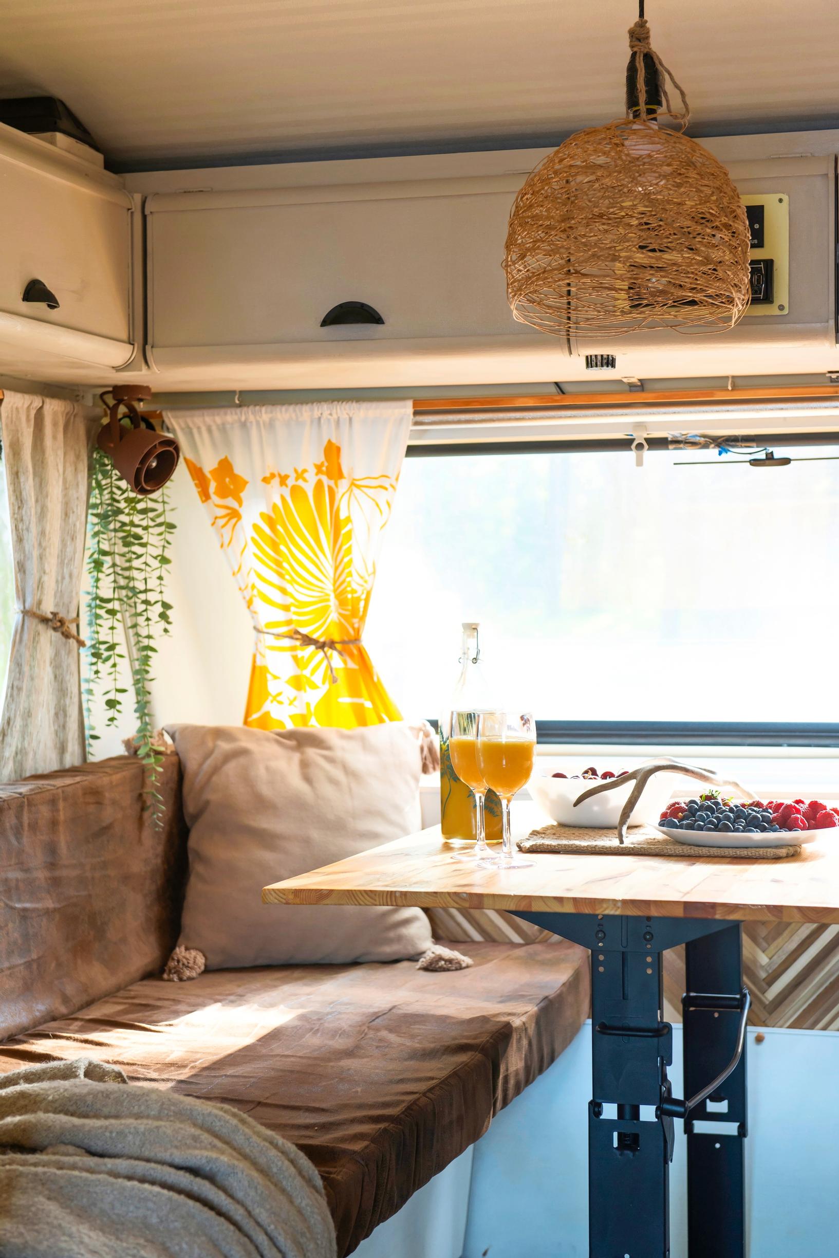 interior of the travel trailer