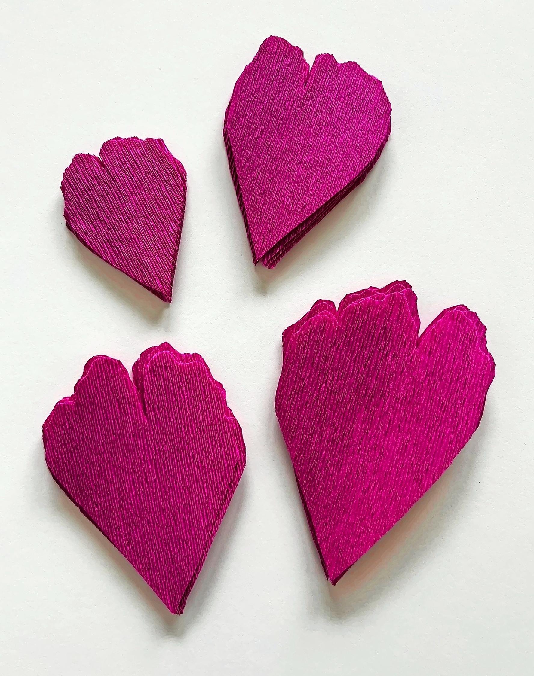 Paper peony petals cut from crepe paper