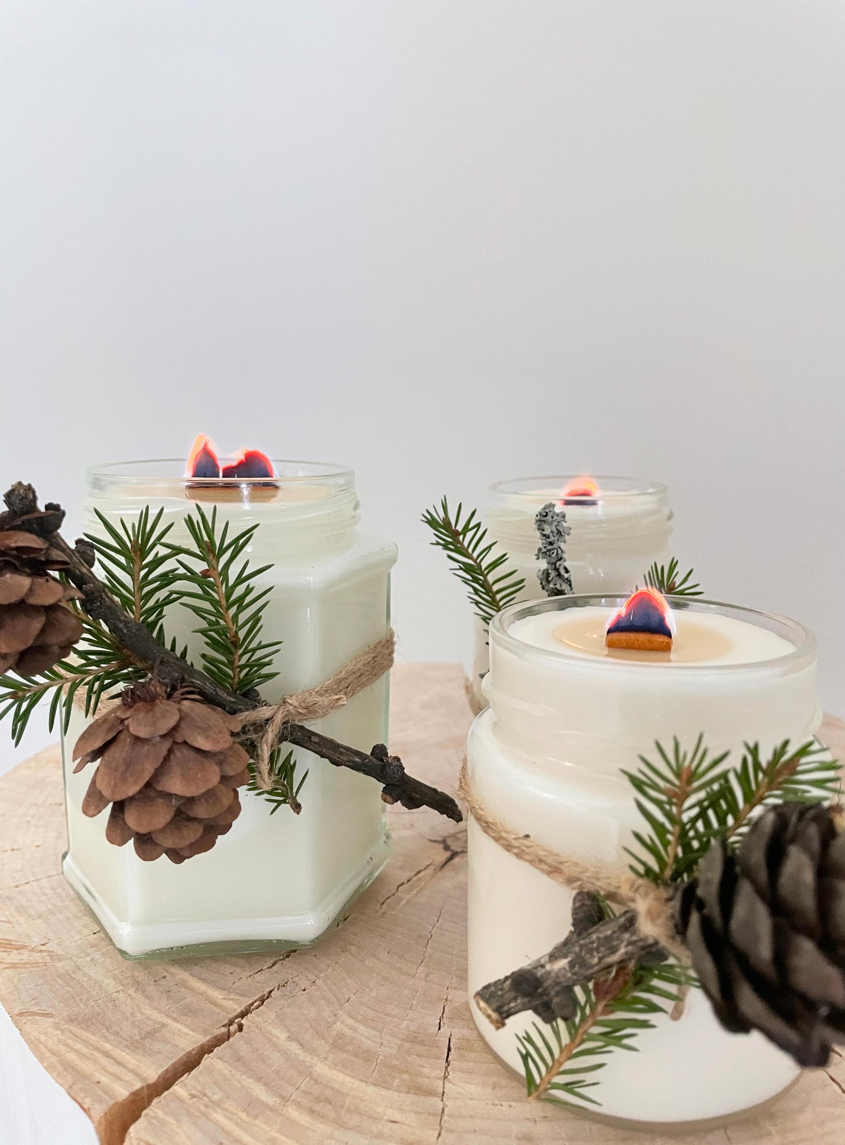 Olive wax candles