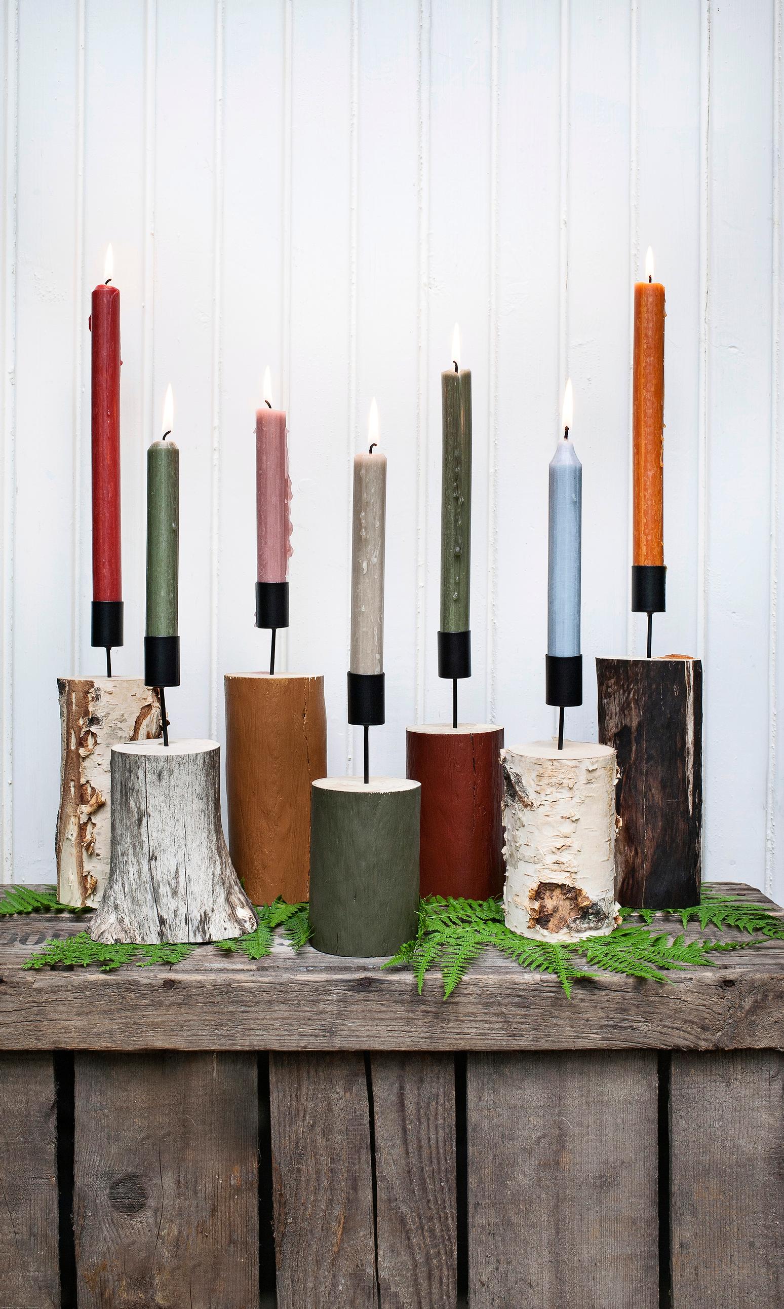 Candleholders from firewood