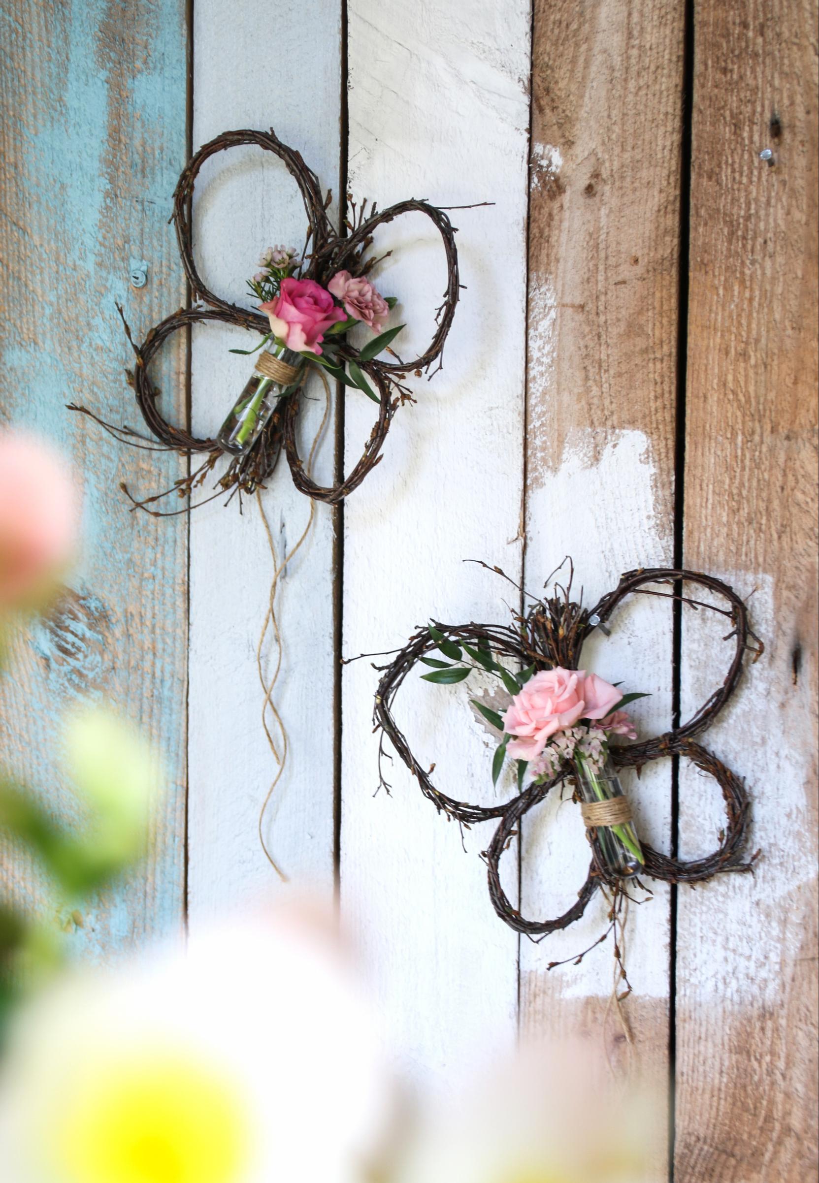 Twig butterflies on a wall