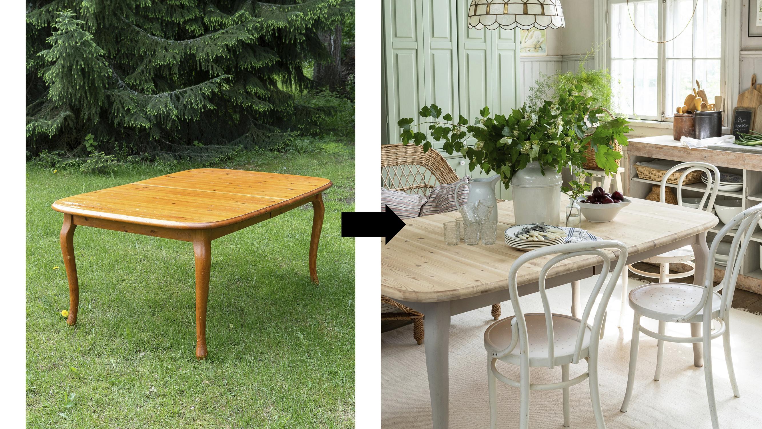 Katja Rinkinen’s method: refresh a pine table with milk and soap for a velvety finish