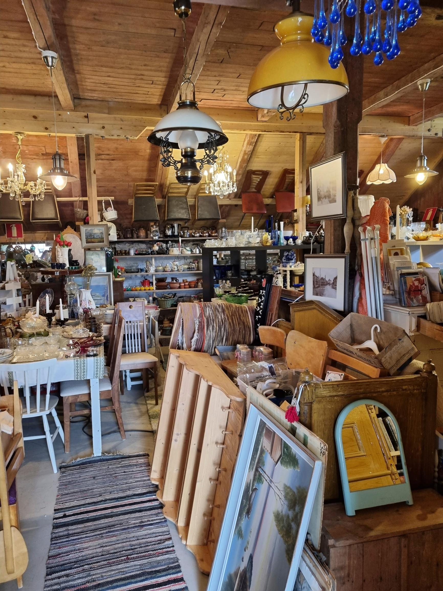 Old items at a flea market