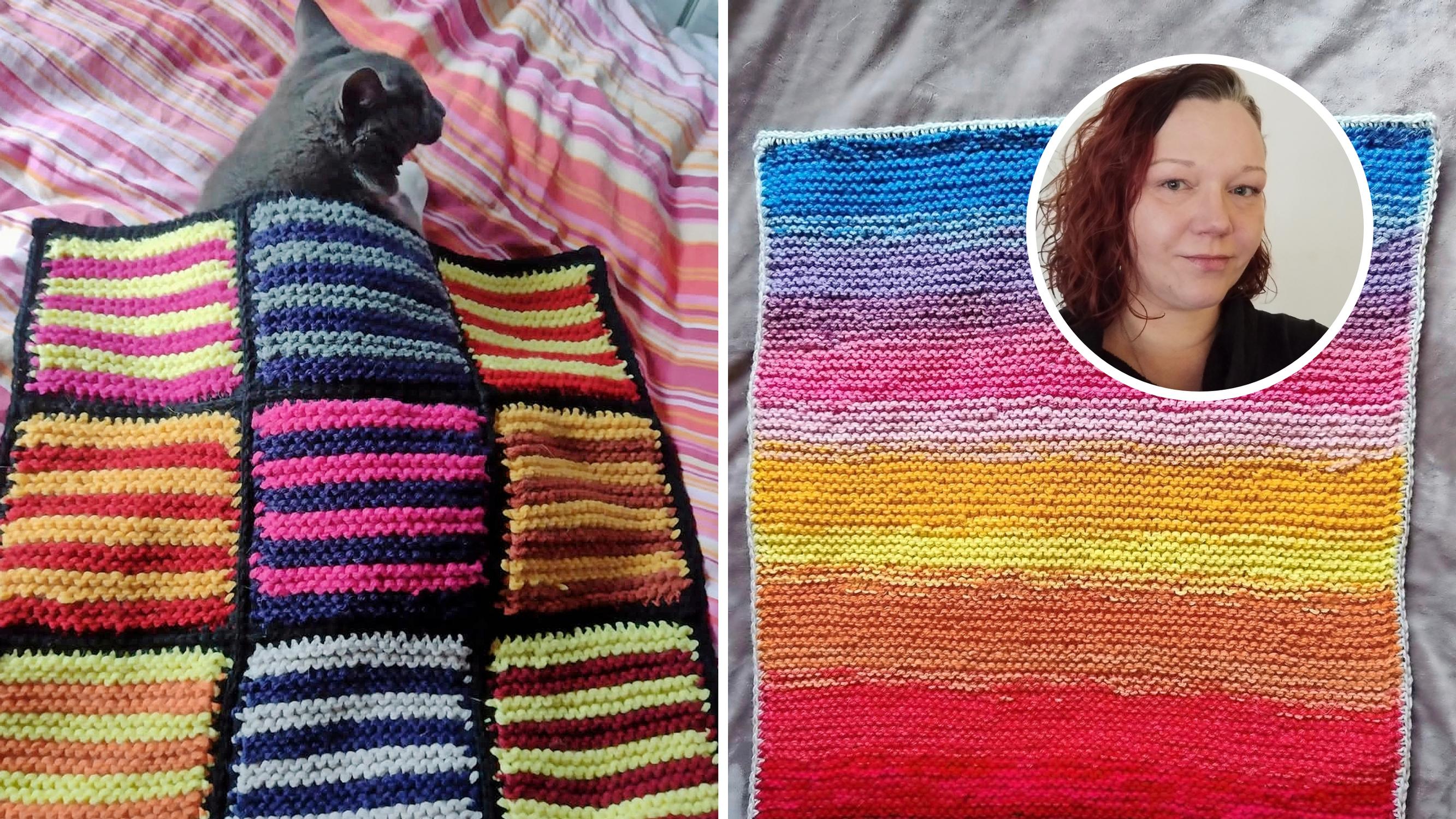 Over 100 knitted anesthesia blankets for animal patients! Heartwarming one-person project