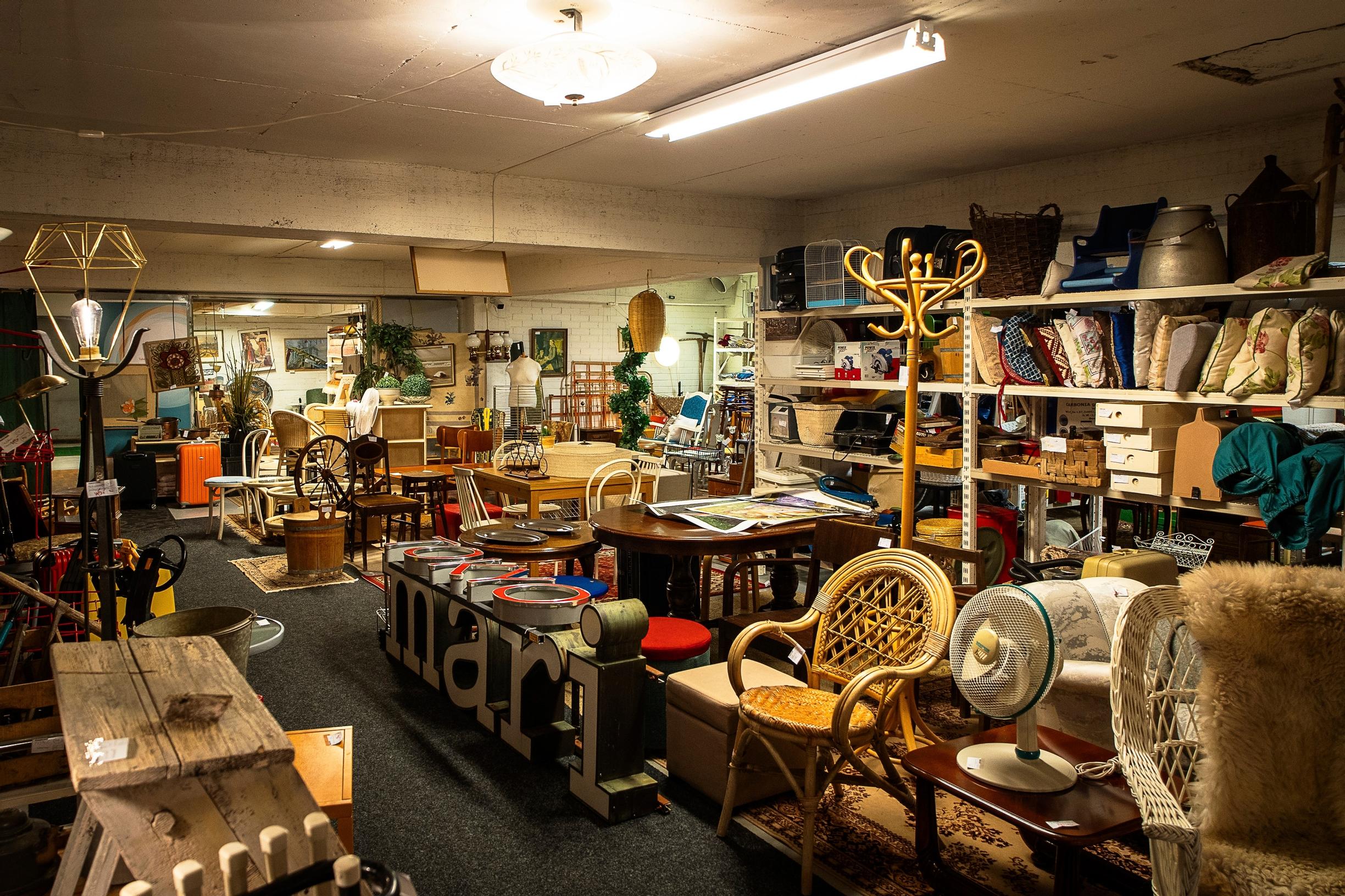 Old items at a flea market
