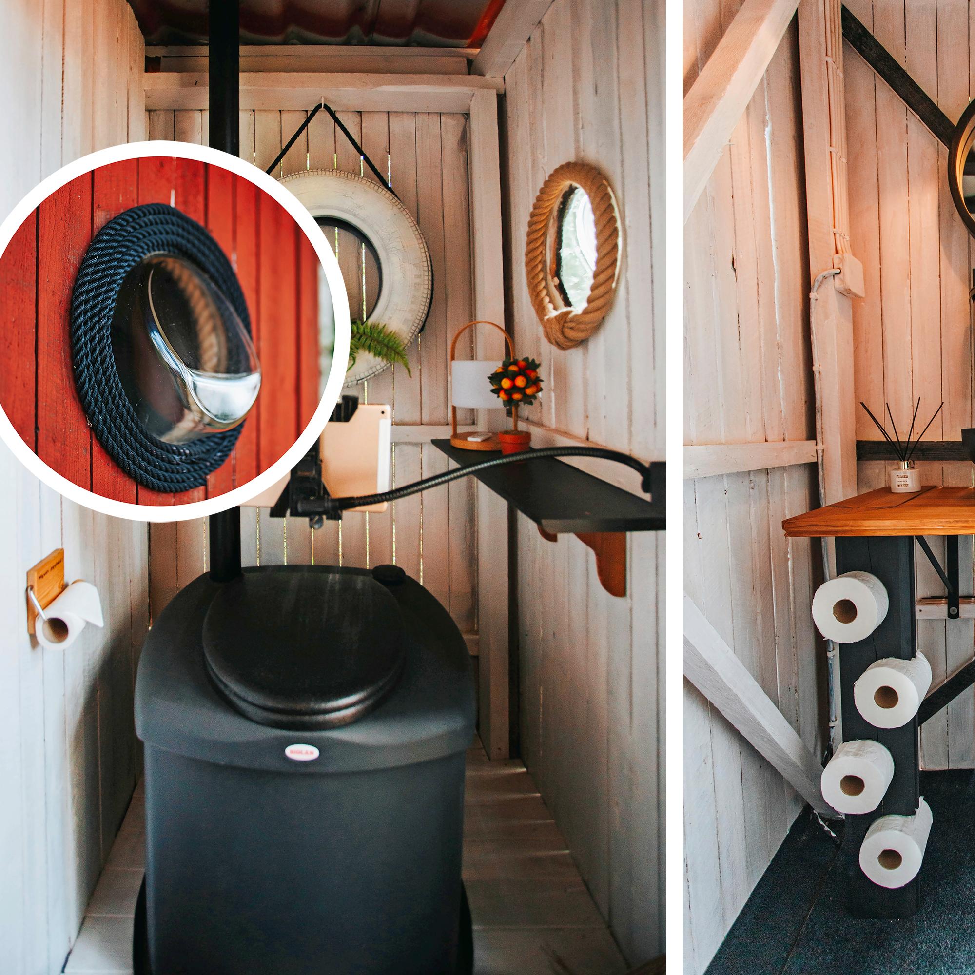 A washing machine door is now a window: Sanna and Petri’s inventive outhouse makeover