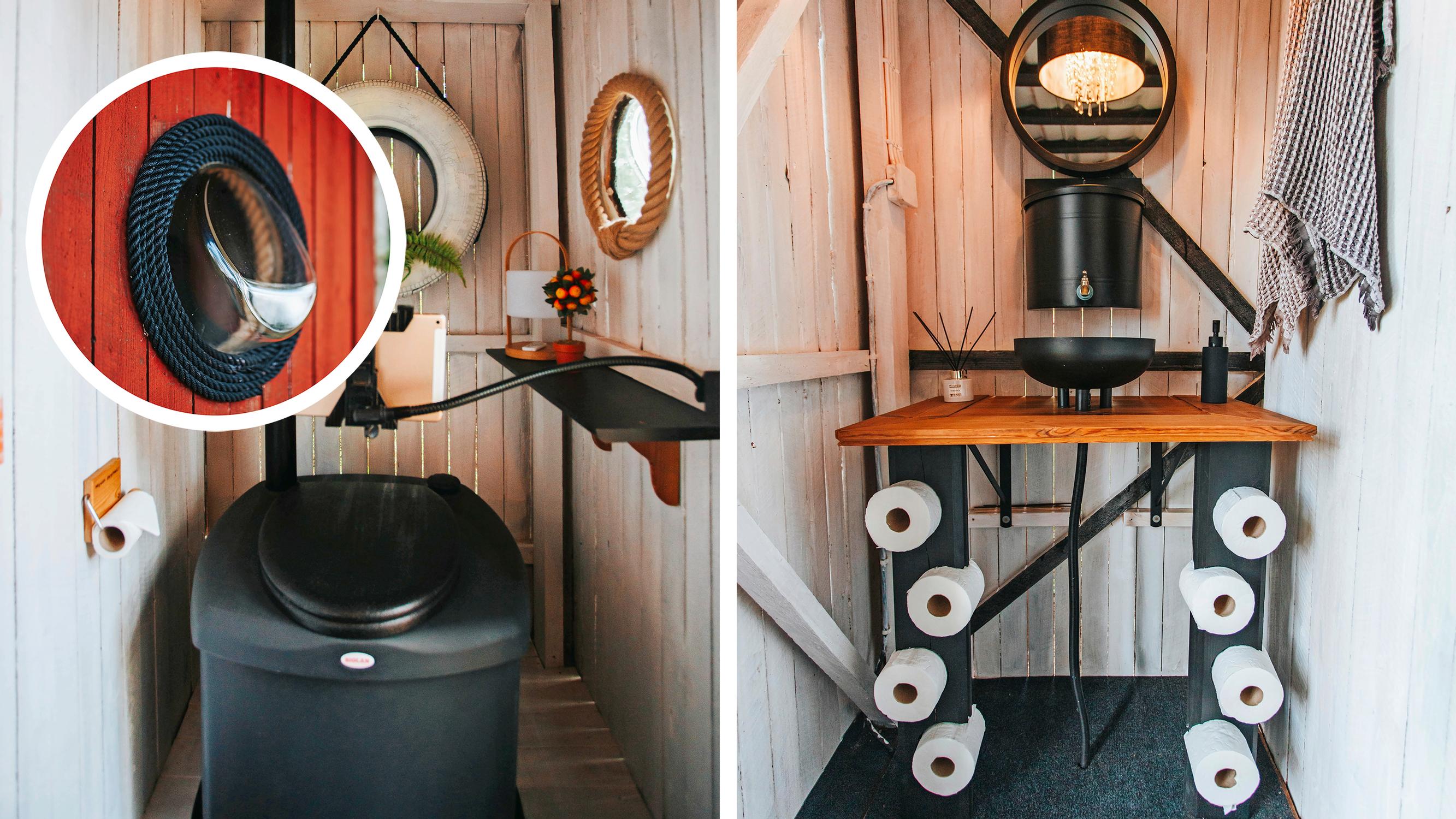 A washing machine door is now a window: Sanna and Petri’s inventive outhouse makeover