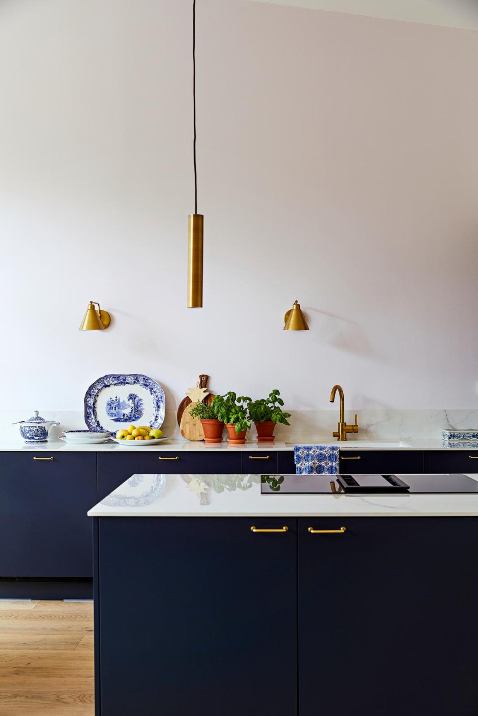 Dark blue kitchen