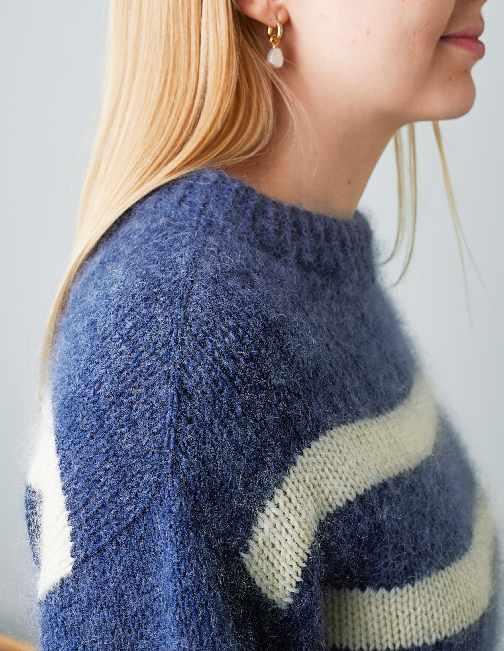 Striped sweater from the side