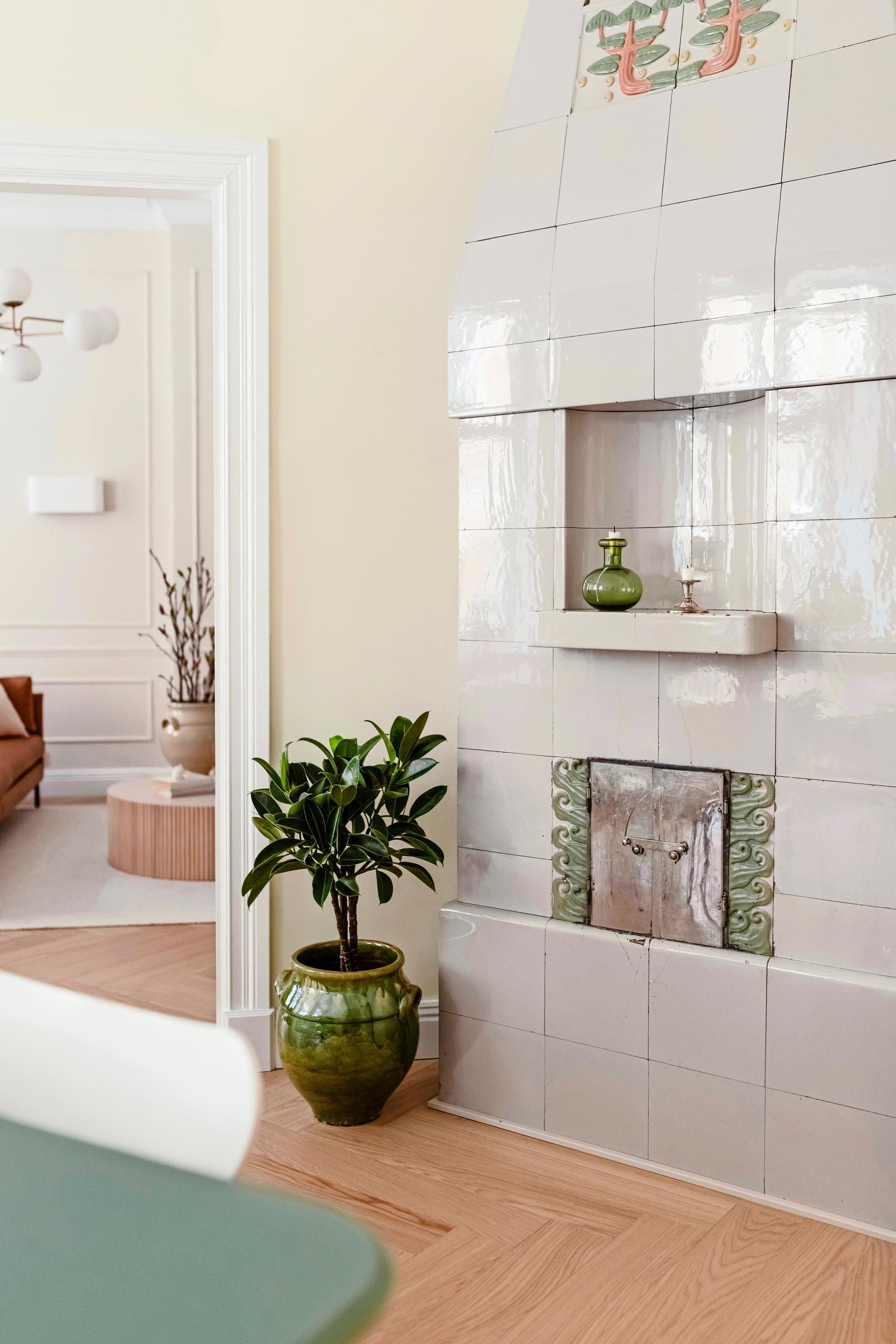 Dragon Stove, houseplant on the floor