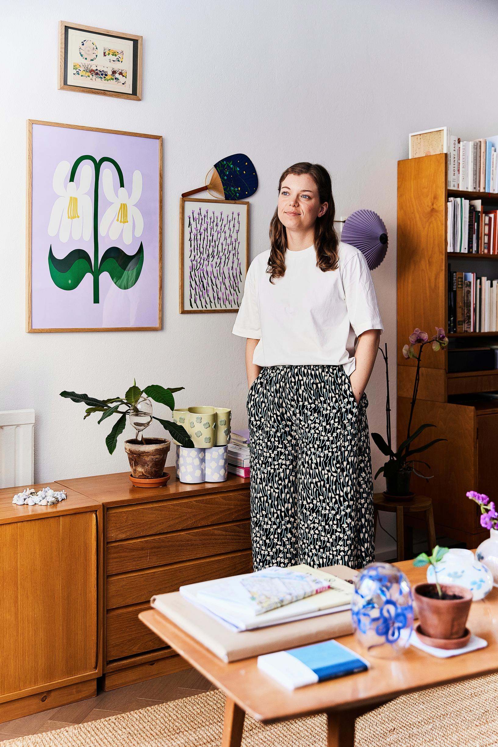 Print designer Lotta Maija in her home