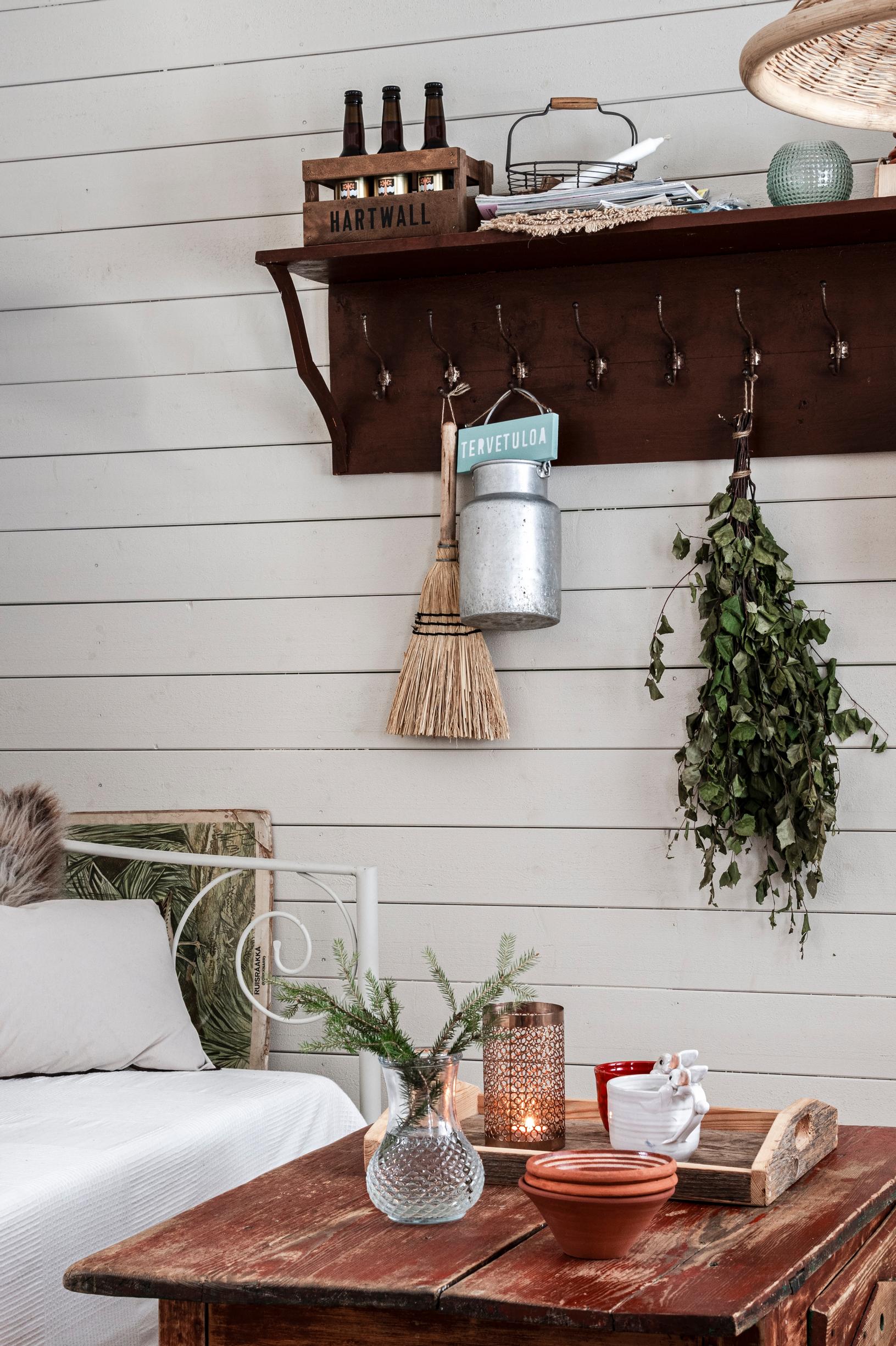 Old coat rack on the wall