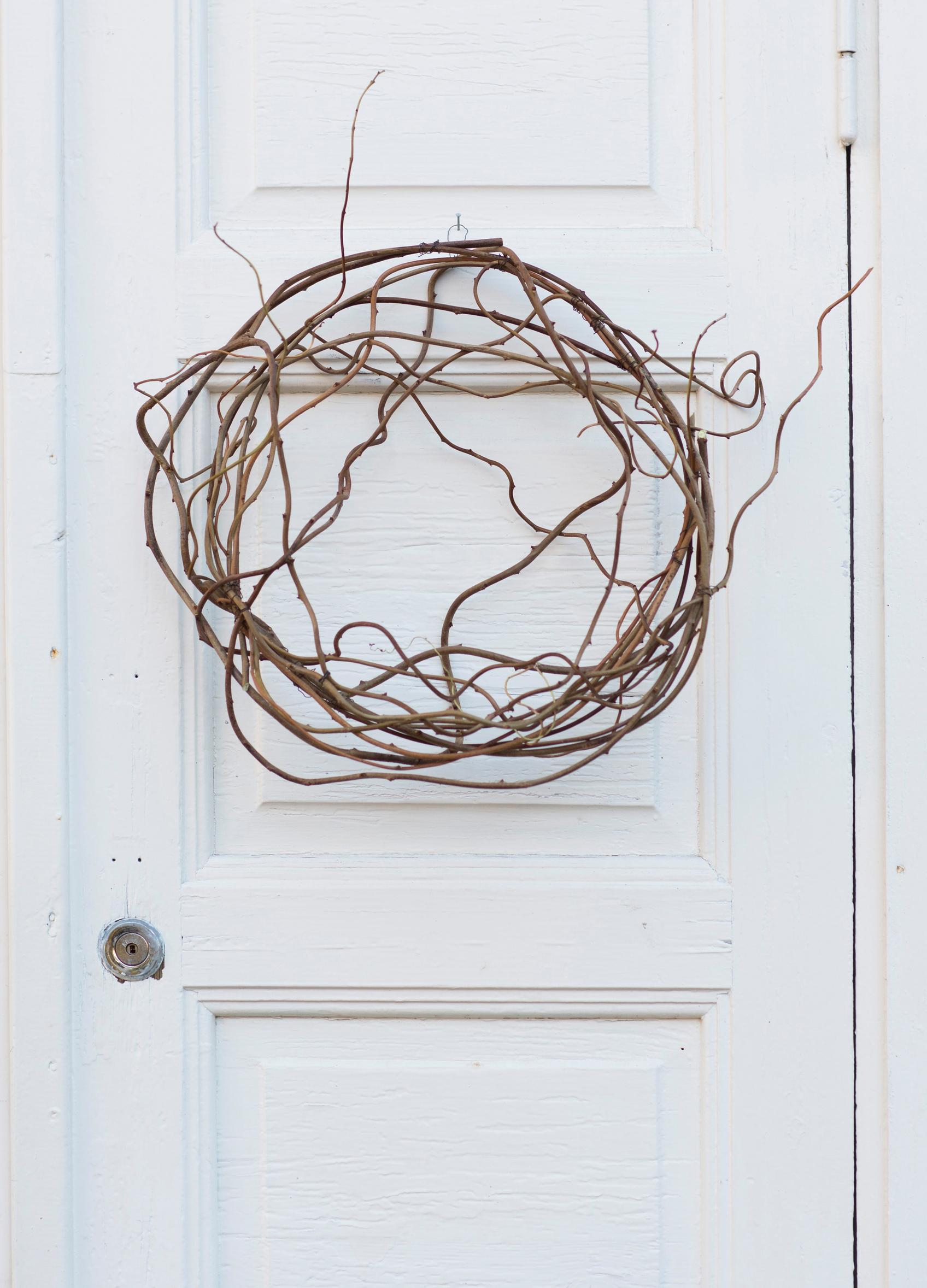 door wreath from vines