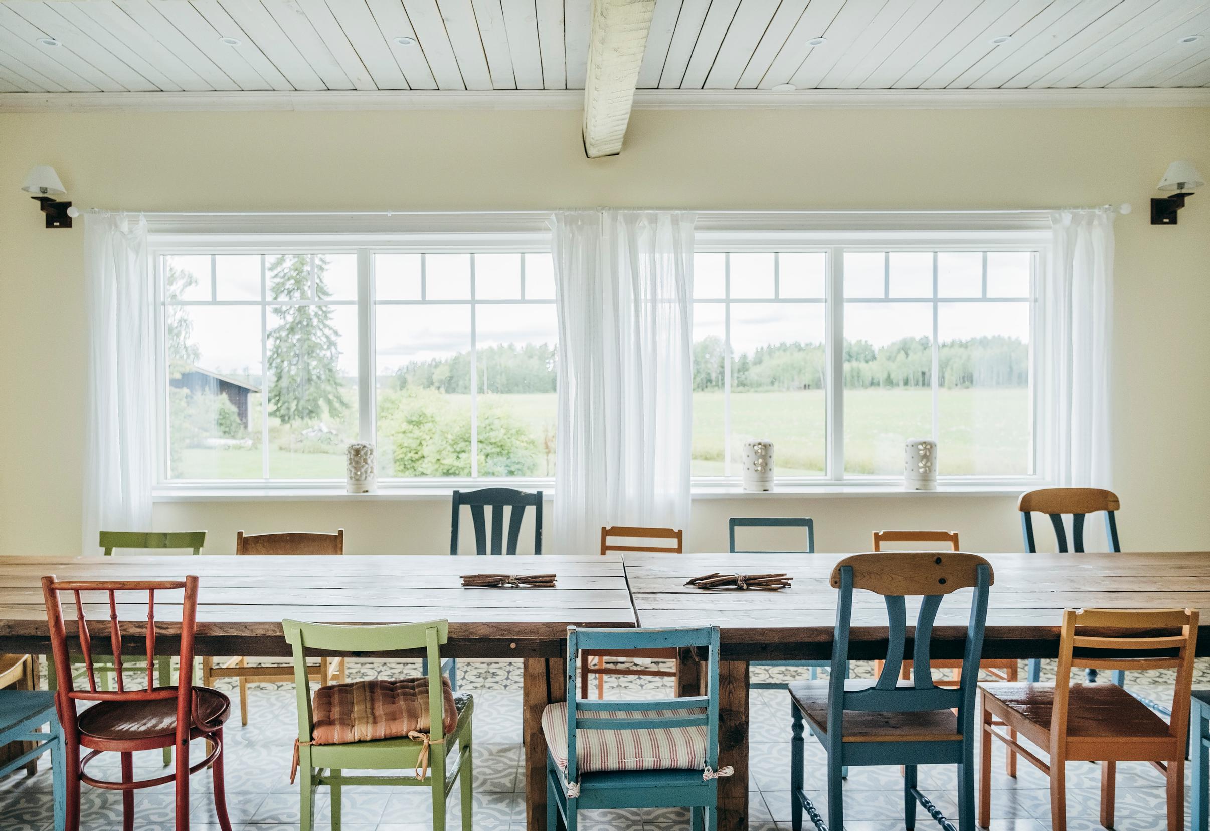 Dining room in Villa Mandala’s main house