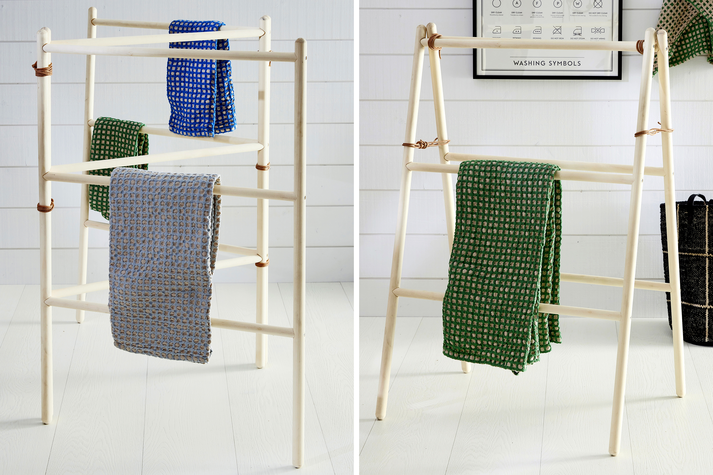 Drying rack from broom handles—DIY guide | Kotona Living