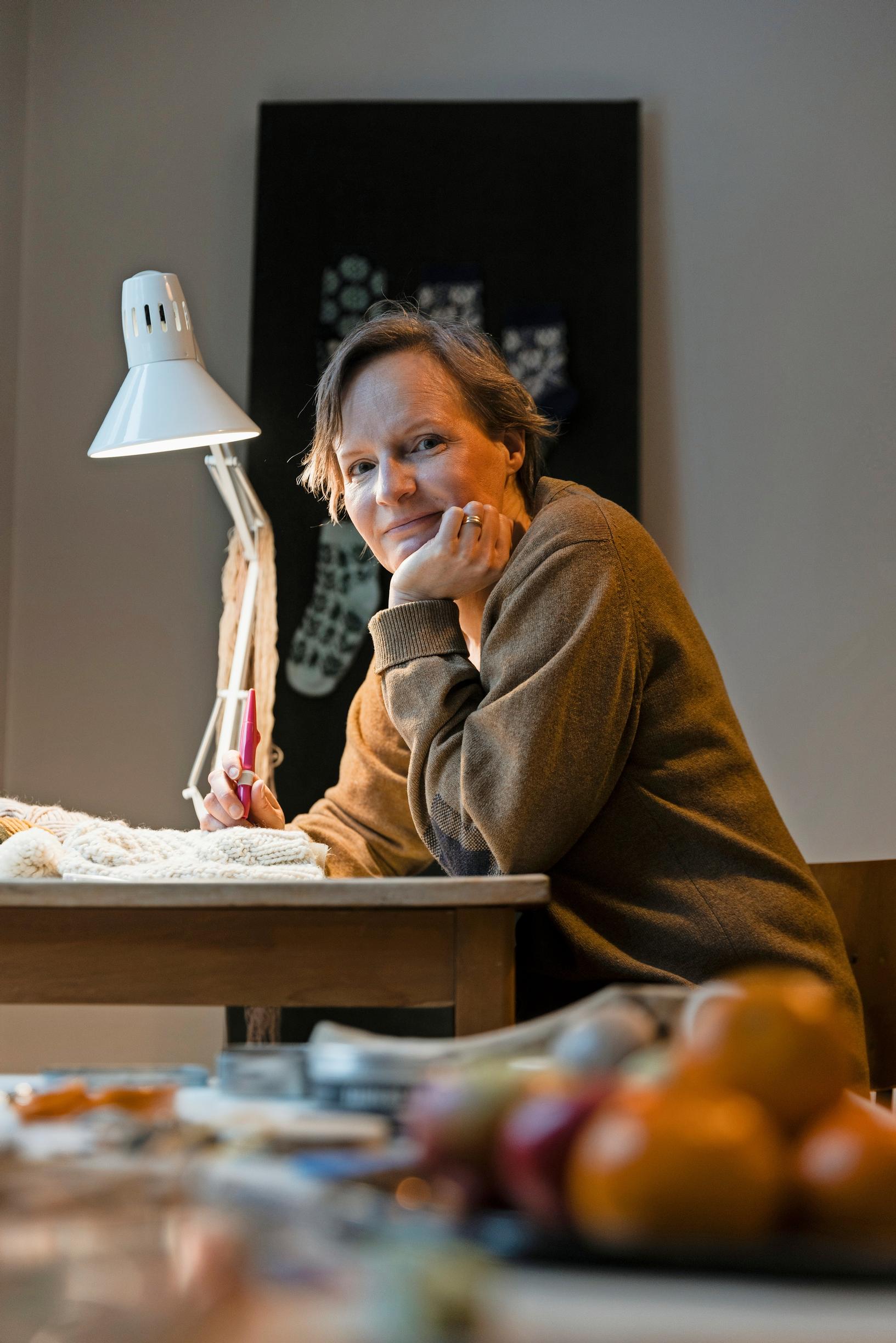 Minttu Wikberg at her workstation.