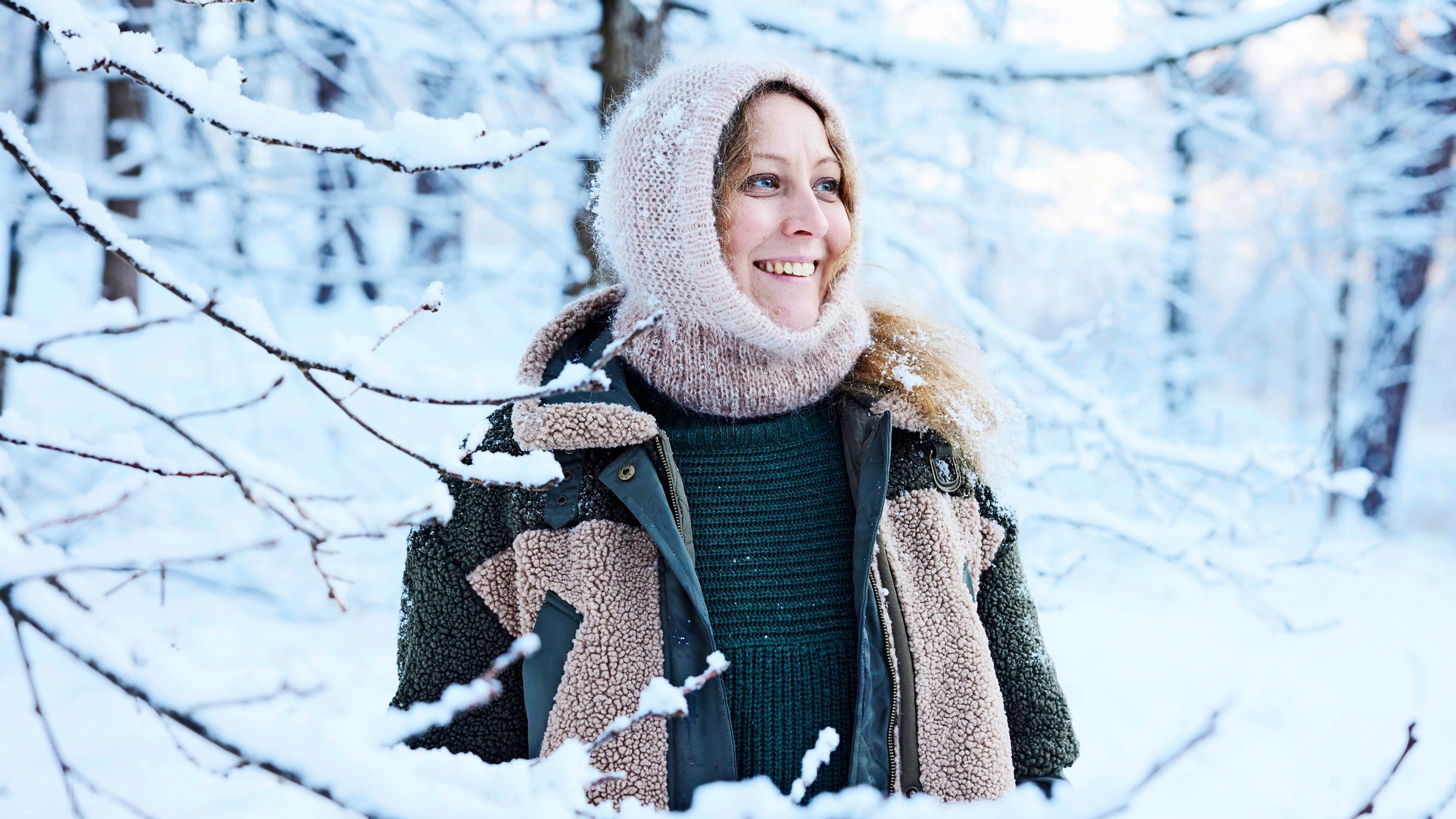 Knit a cozy balaclava with leftover mohair yarn